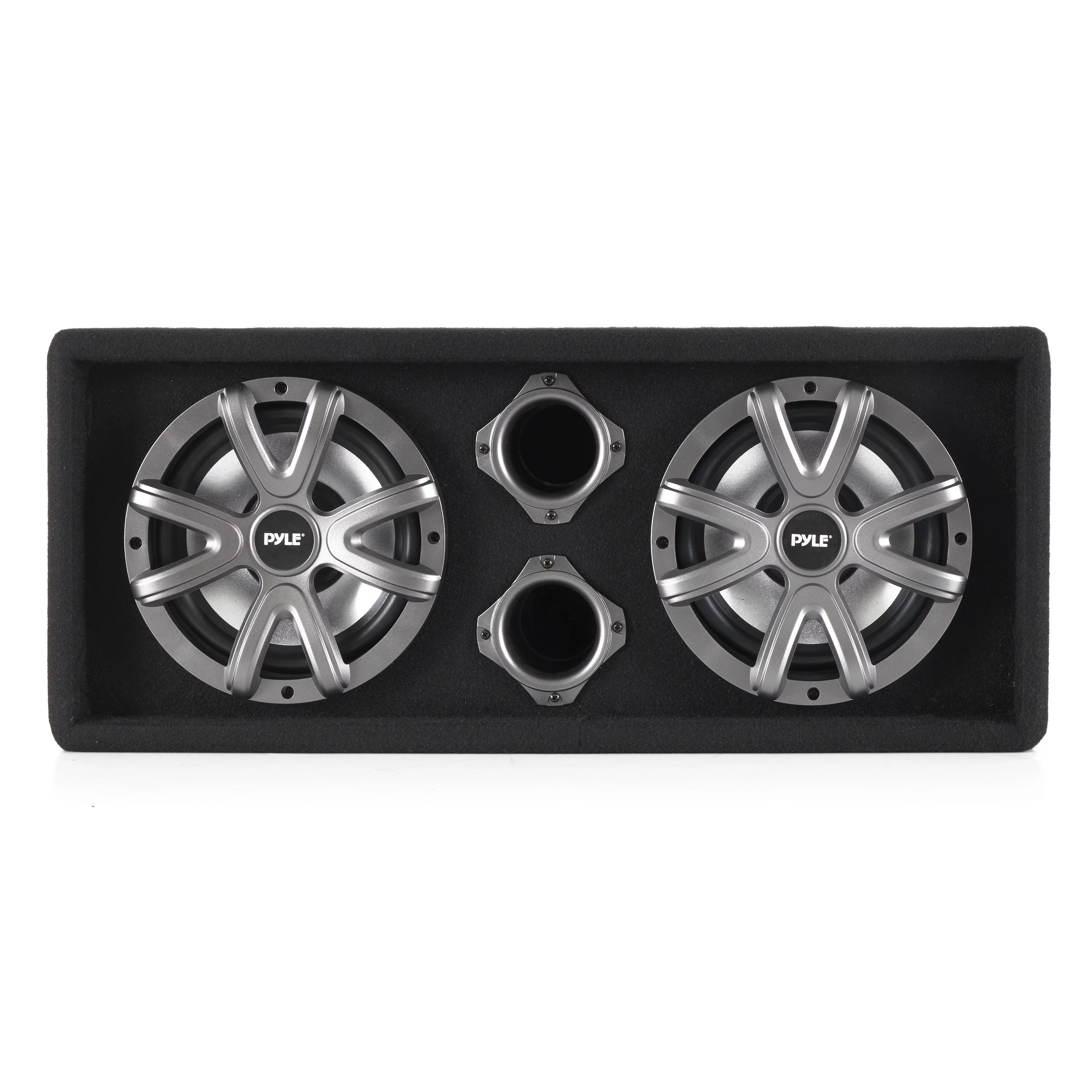 Pyle PLBAS82LE 8 Inch 600 Watt Slim Mount Truck Audio Dual Bass Subwoofer Box System