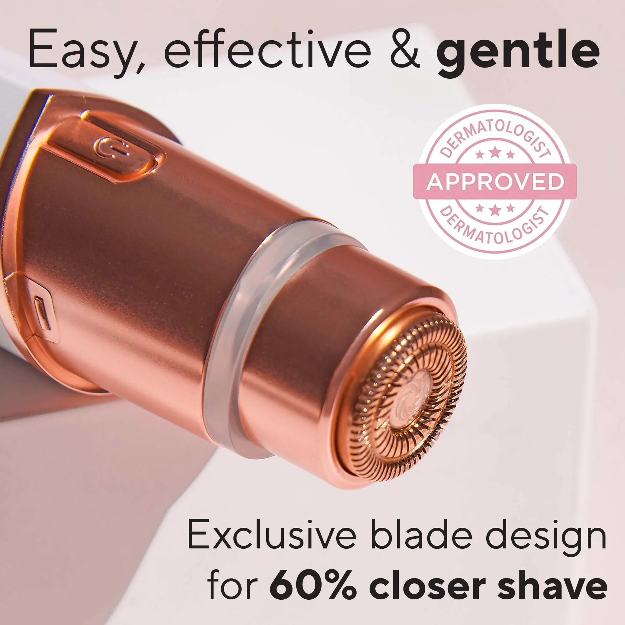 Finishing Touch Flawless Facial Hair Remover for Women, Electric Face Razor for Women with LED Light for Instant and Painless Hair Removal, Lavender & Rose Gold