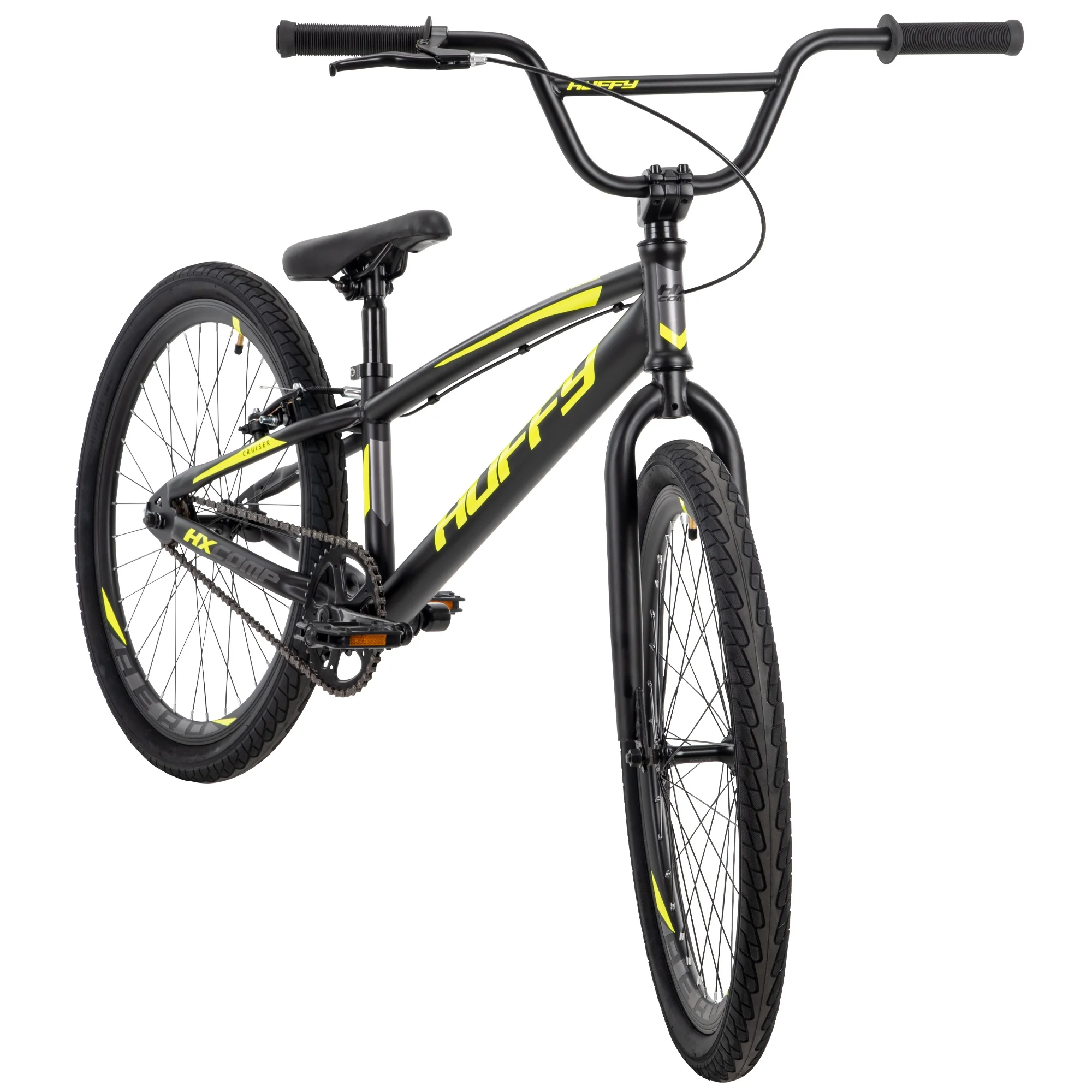 Huffy HX Cruiser 24-inch BMX Bike for Boys, Black/Yellow