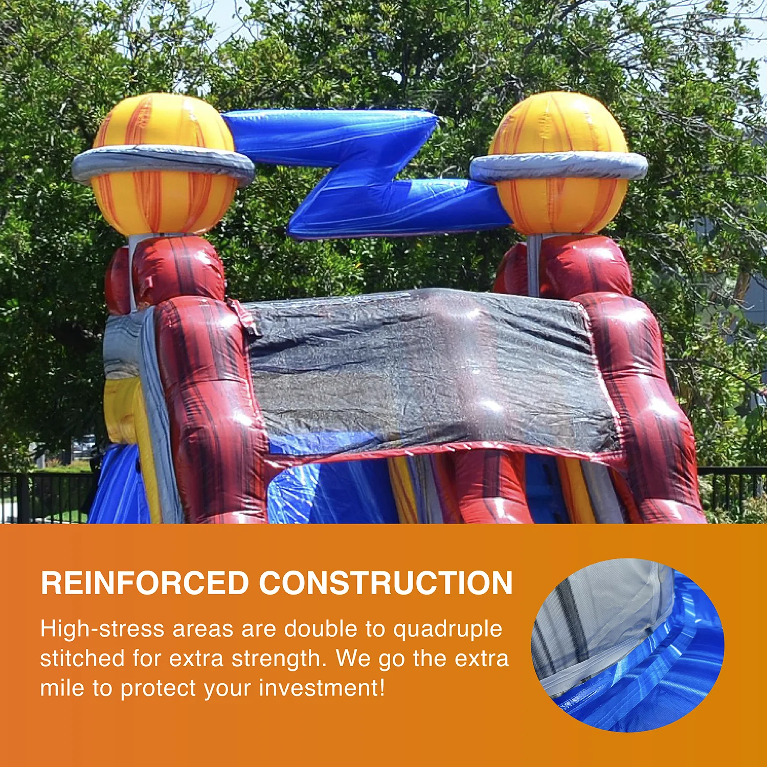 JumpOrange 15′ Astronaut Commercial Grade Water Slide with Splash Pool for Adults and Kids (with Blower), Tall Waterslide Inflatable, Summer Fun