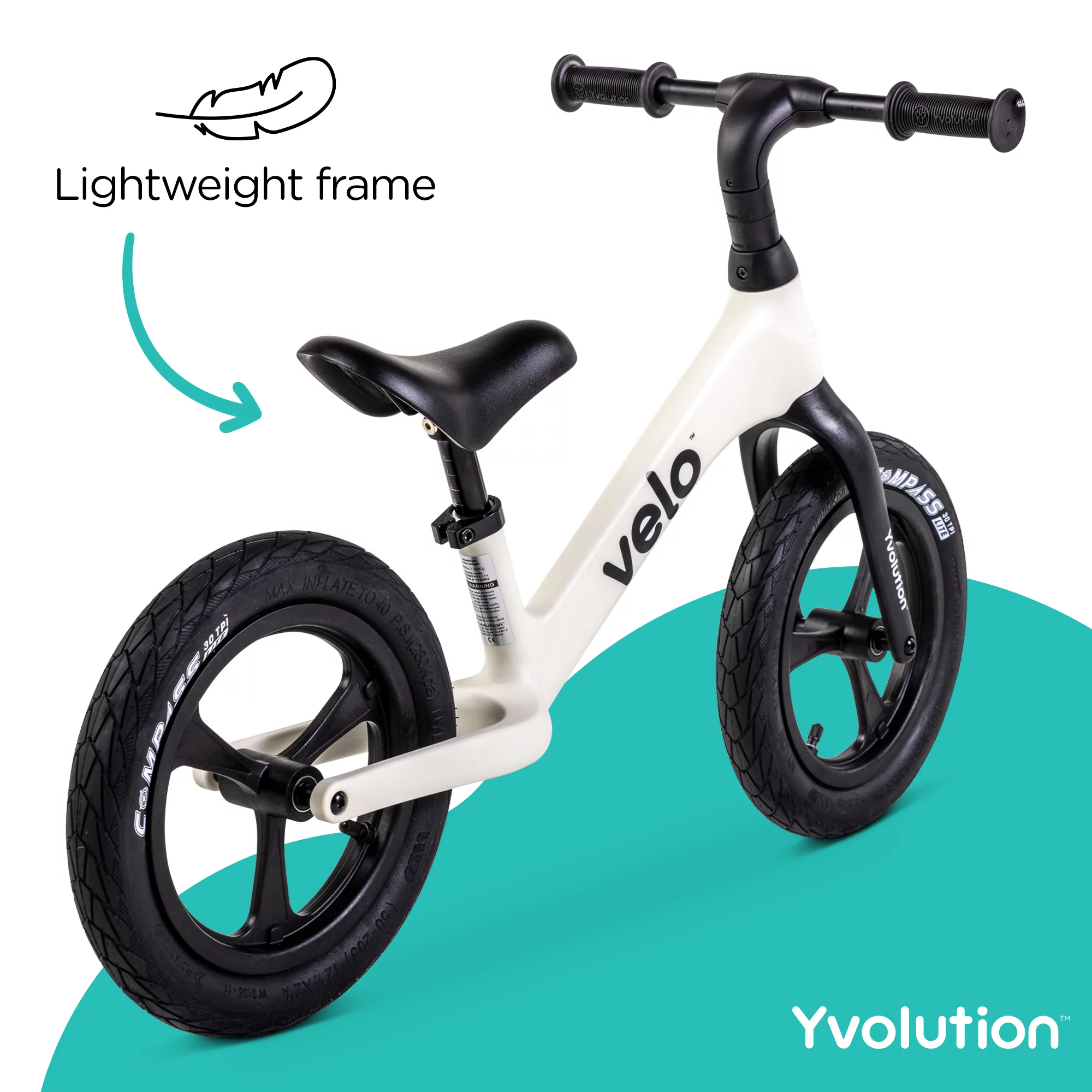 Yvolution Y Velo Pro Kids Balance Bike – White, Unisex