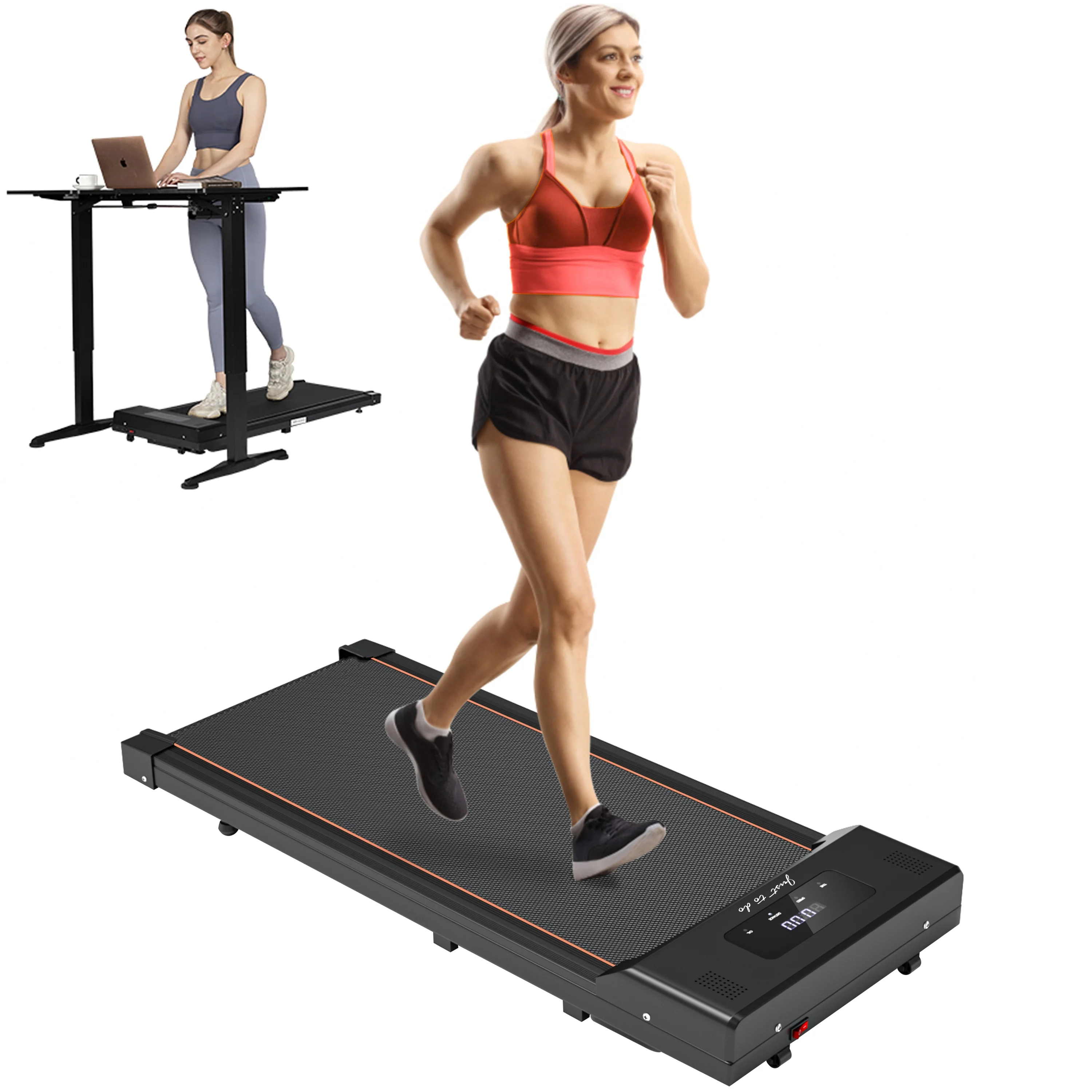 TODO Under Desk Treadmill Electric Slim Walking Pad Installation Free with LED Display for Home and Office Exercise