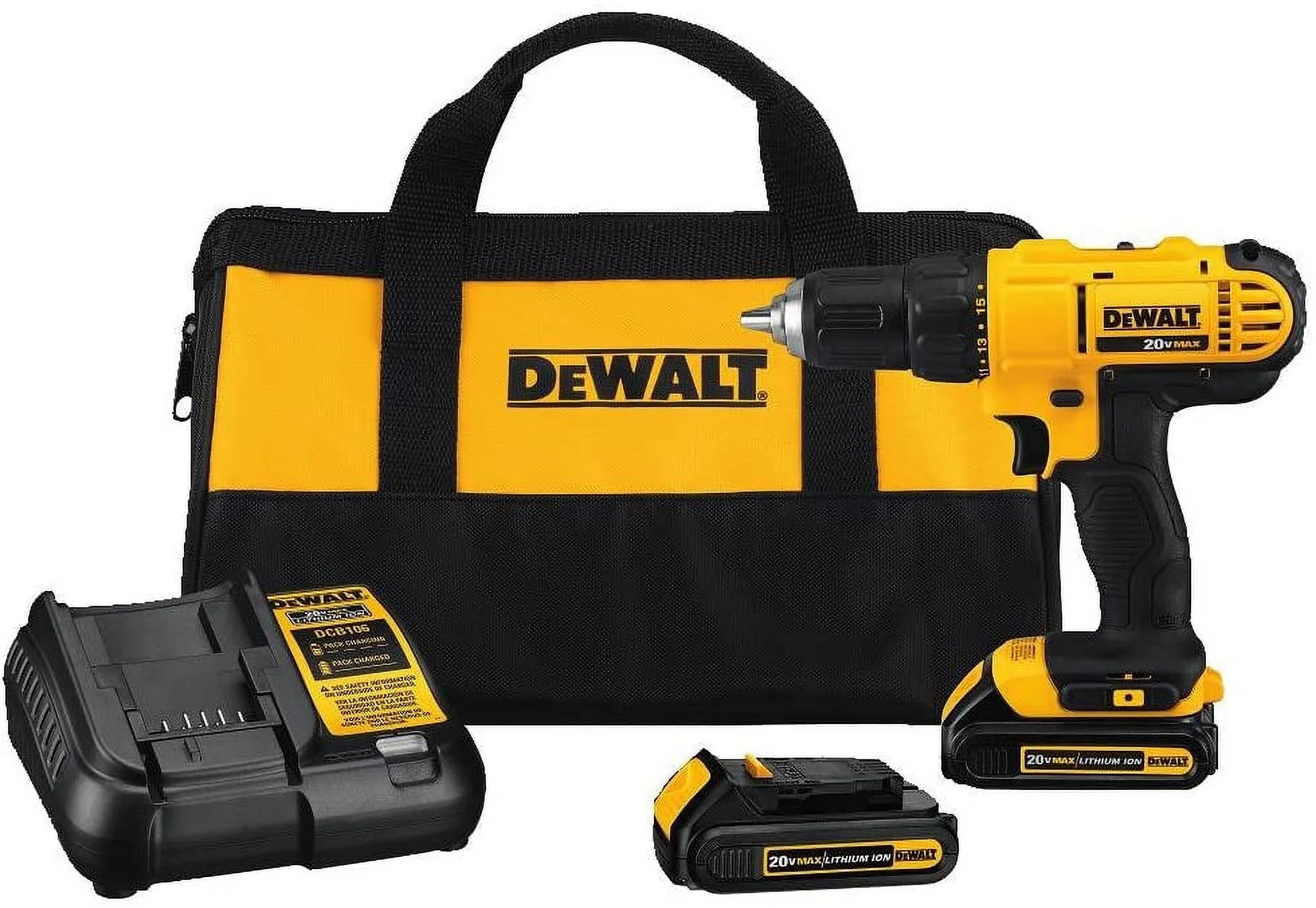 DEWALT 20V MAX Cordless Drill / Driver Kit, Compact, 1/2-Inch (DCD771C2)