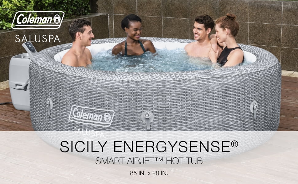 Bestway Coleman Sicily AirJet Inflatable Hot Tub with EnergySense Cover