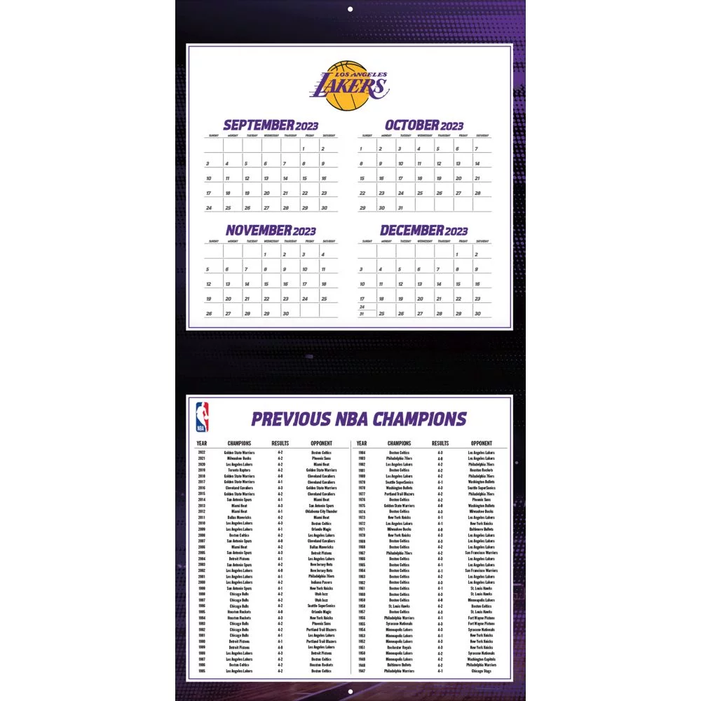 Los Angeles Lakers 2024 12×12 Team Wall Calendar (Other)