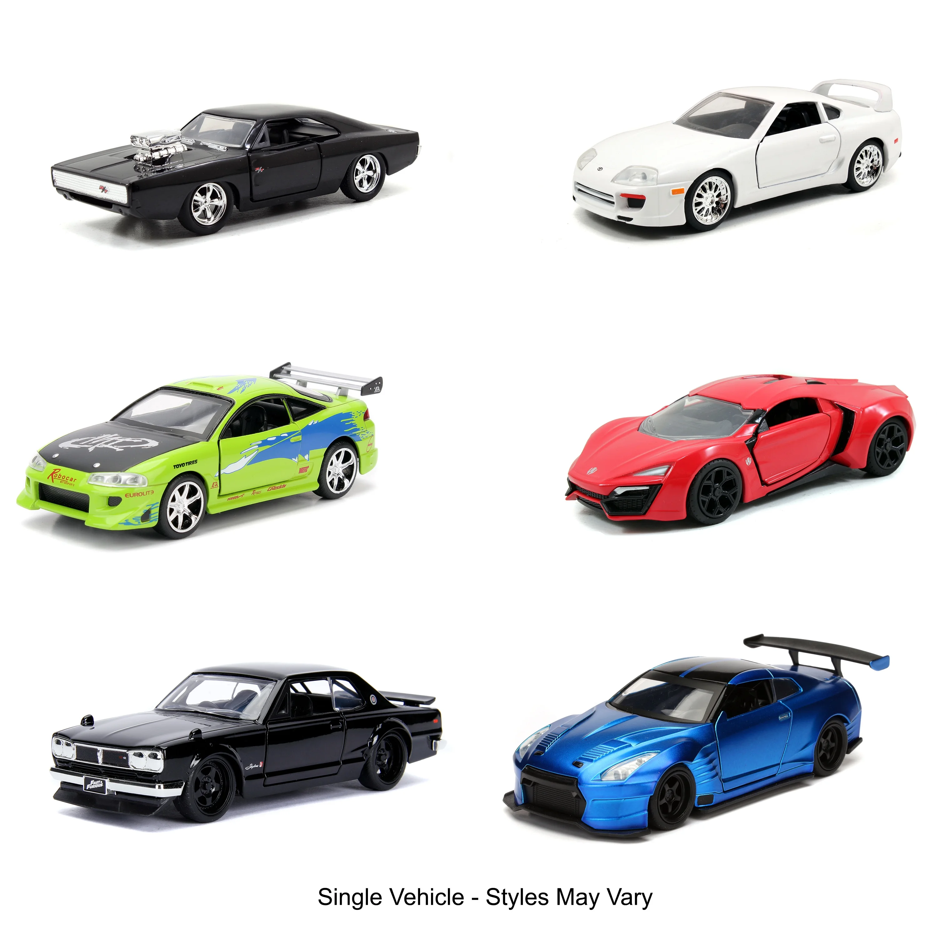 Fast & Furious 1:32 Die-Cast Cars Assortment Play Vehicles, Multi-color