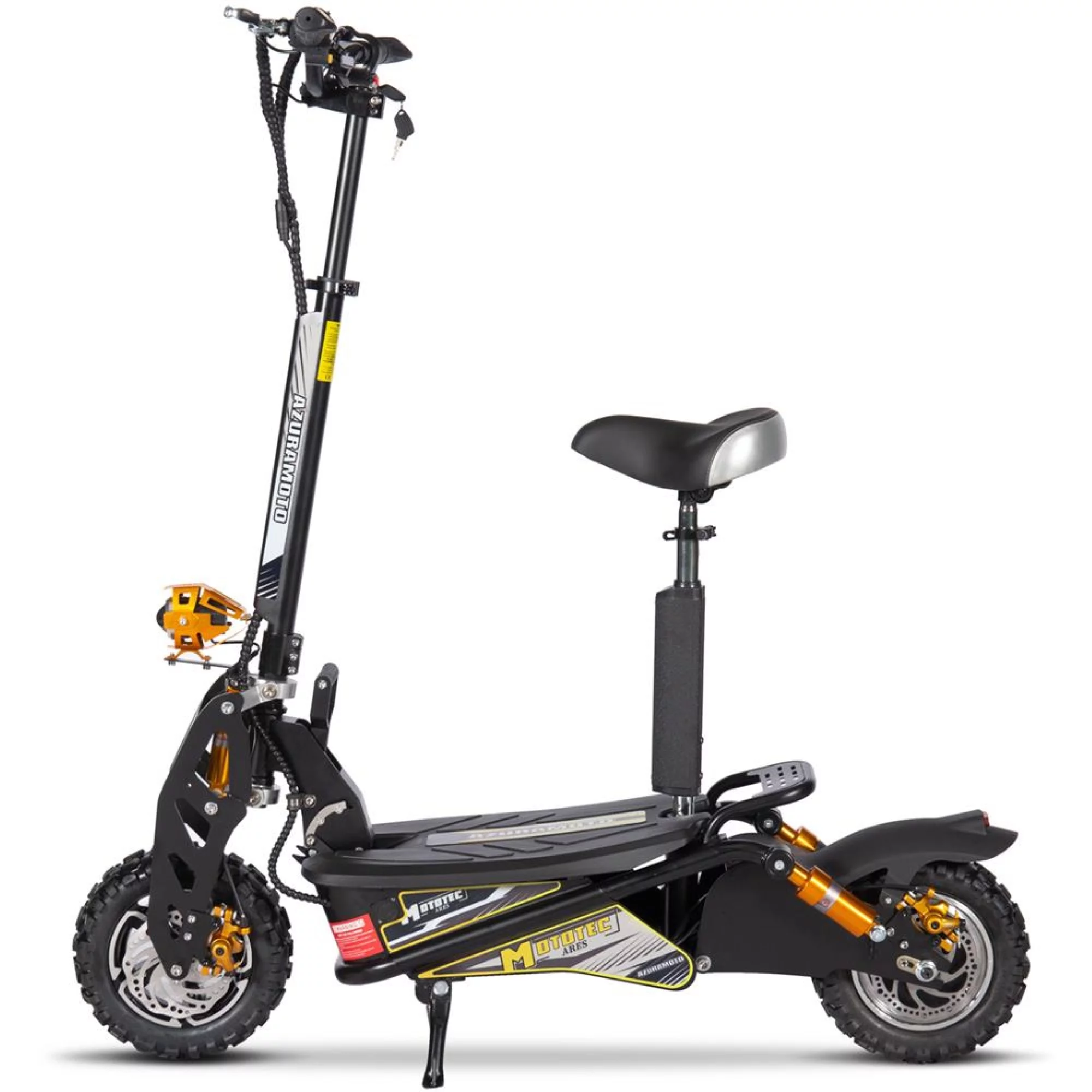 MotoTec MT-Ares-48v-1600w-Black Ares 48V 1600W Electric Scooter, Black