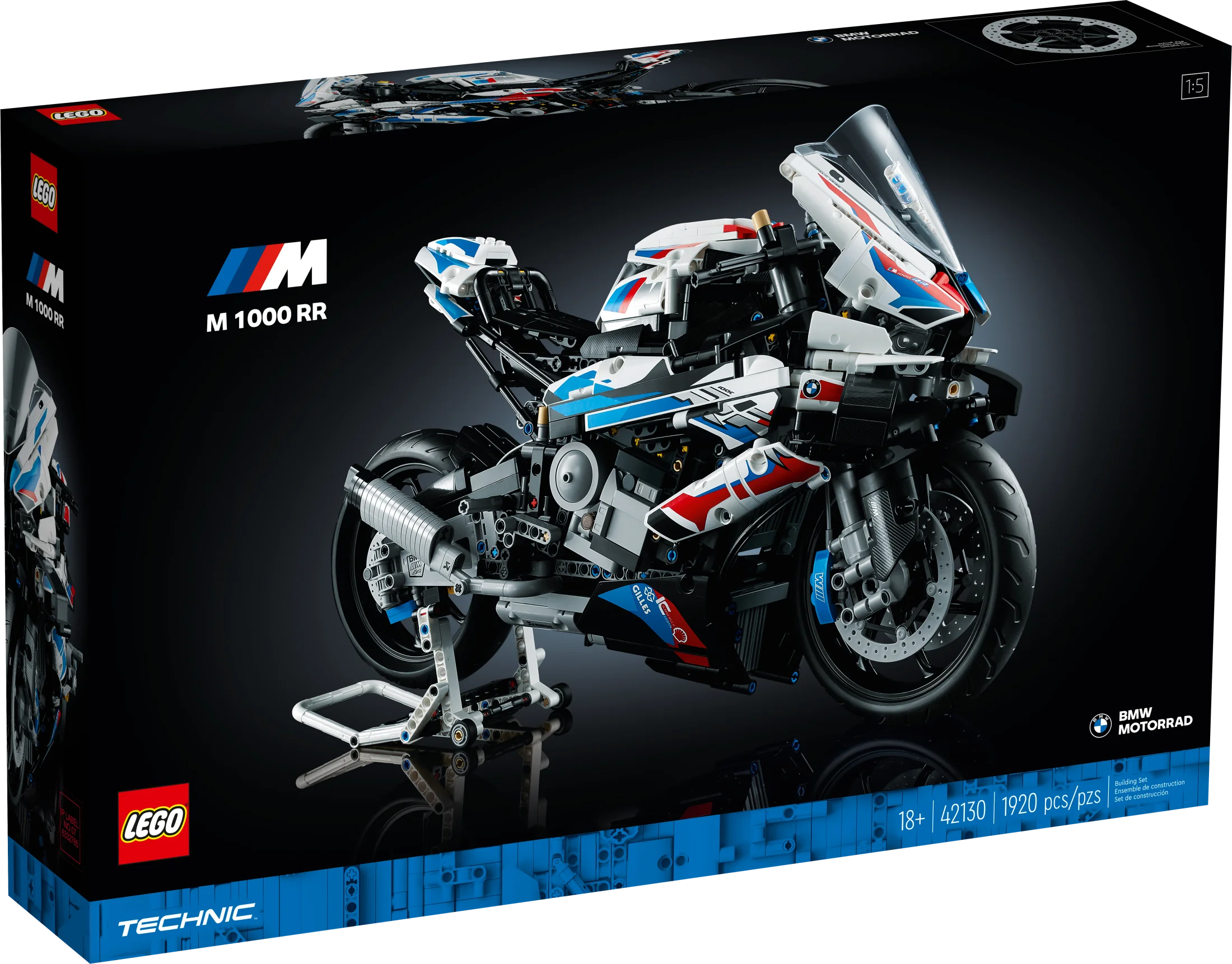 LEGO Technic BMW M 1000 RR 42130 Motorcycle Model Kit for Adults, Build and Display Motorcycle Set with Authentic Features, Motorcycle Gift Idea