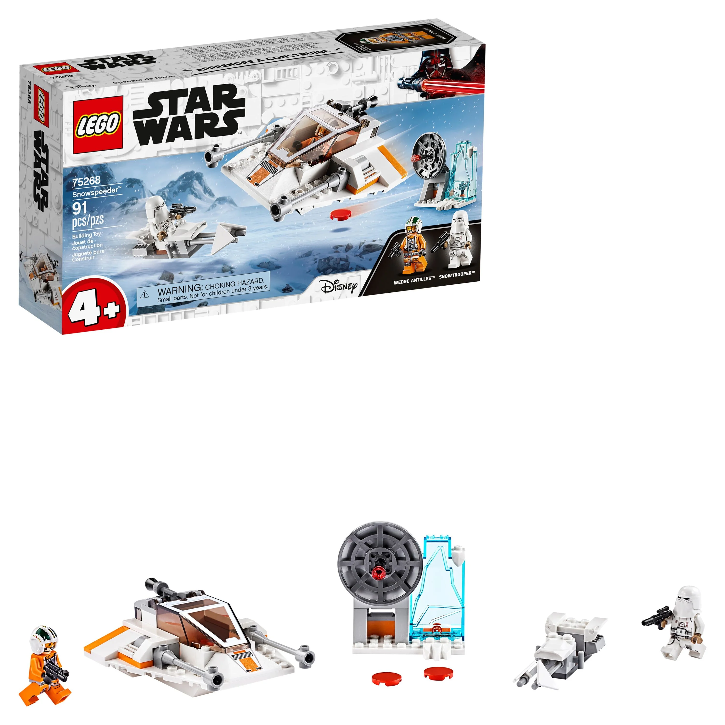 LEGO Star Wars Snowspeeder 75268 Starship Creative Building Toy for Preschool Children 4+ (91 pieces)