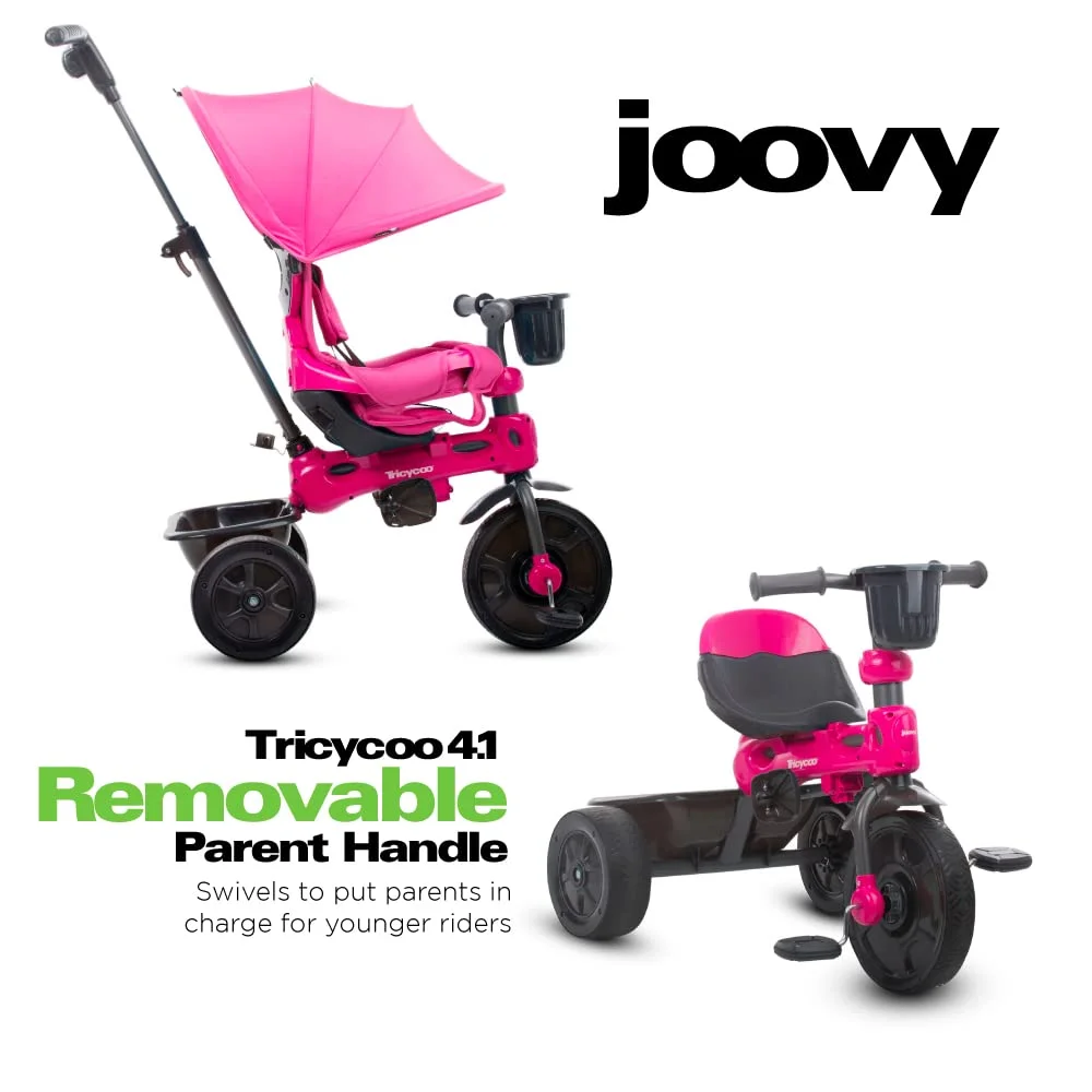 Joovy Tricycoo 4-in-1 Baby Tricycle for Kids, Black