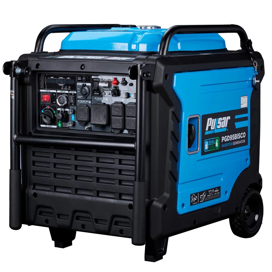 Pulsar 9,500 Watt Super Quiet Dual Fuel Inverter Generator with CO Alert and Remote Start