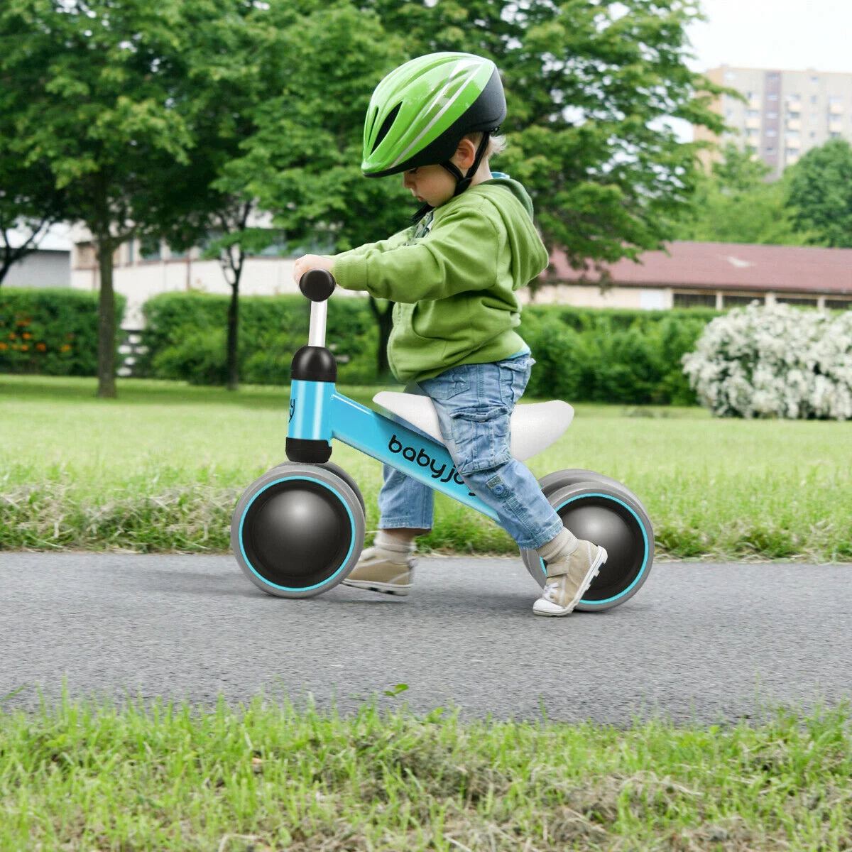 Babyjoy 4 Wheels Baby Balance Bike Children Walker No-Pedal Toddler Toys Rides Orange