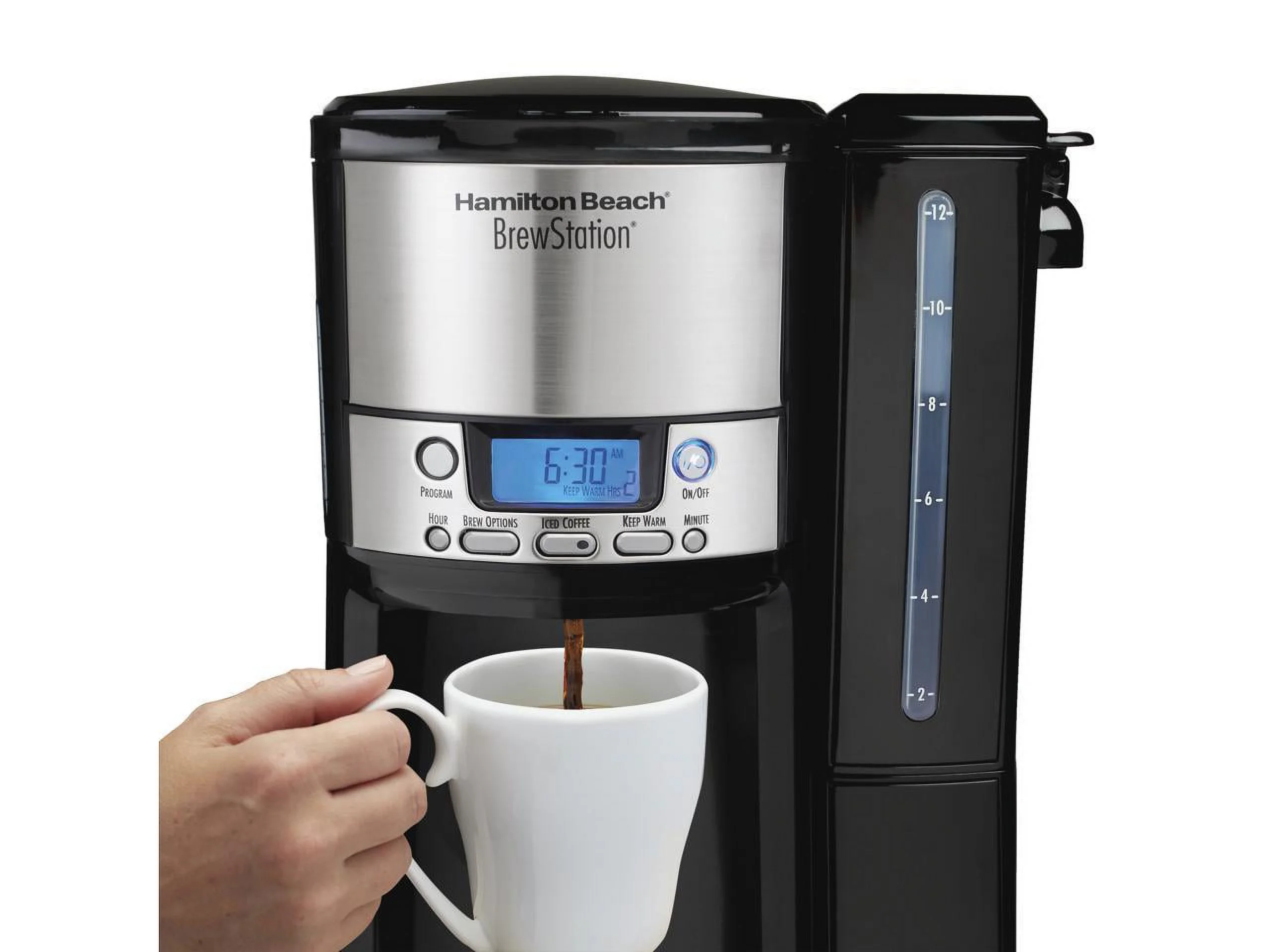 Hamilton Beach BrewStation 12 Cup Coffee Maker with Internal Heating, Black