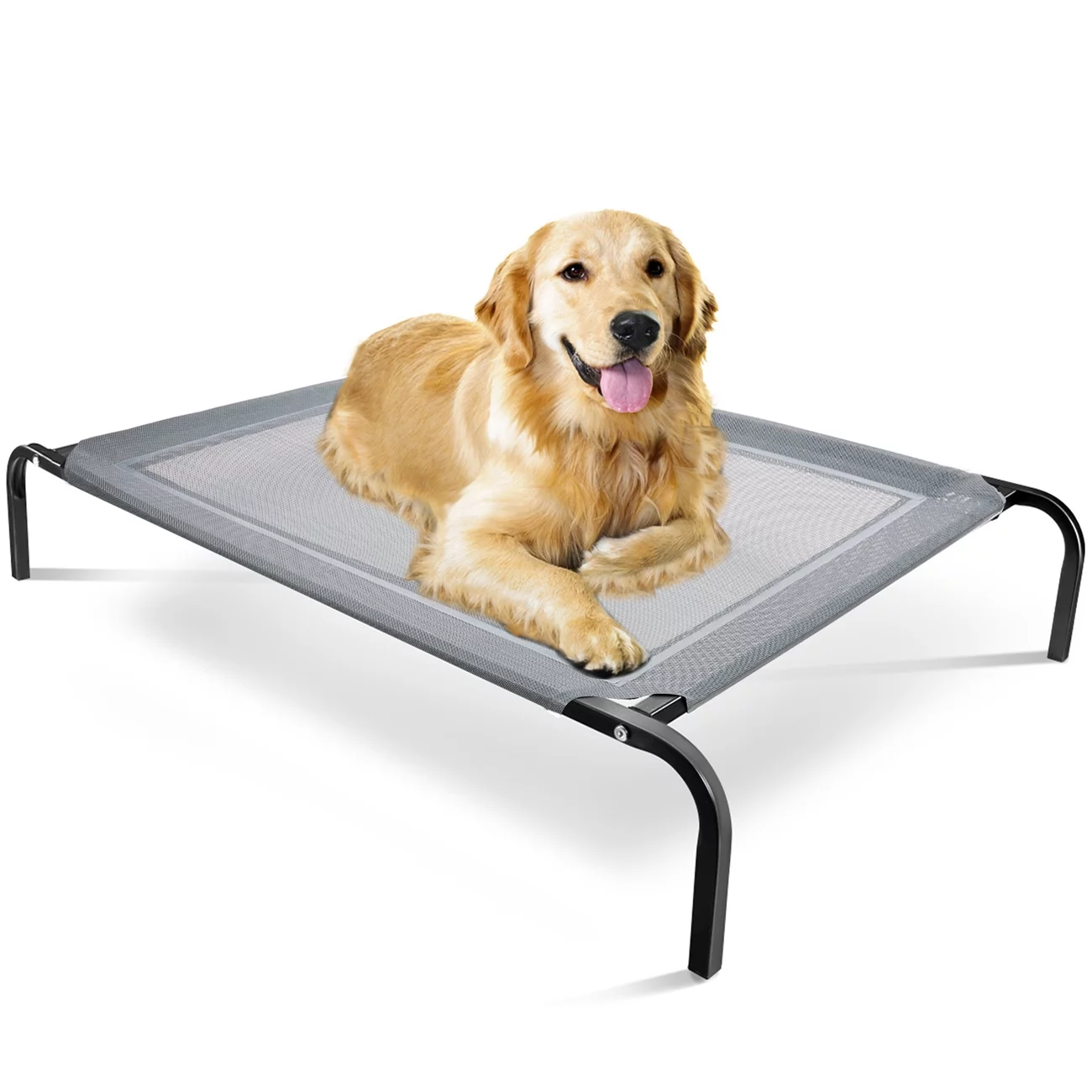 Paws & Pals Elevated Pet Bed for Camping Dogs Cats (Gray) (MM)