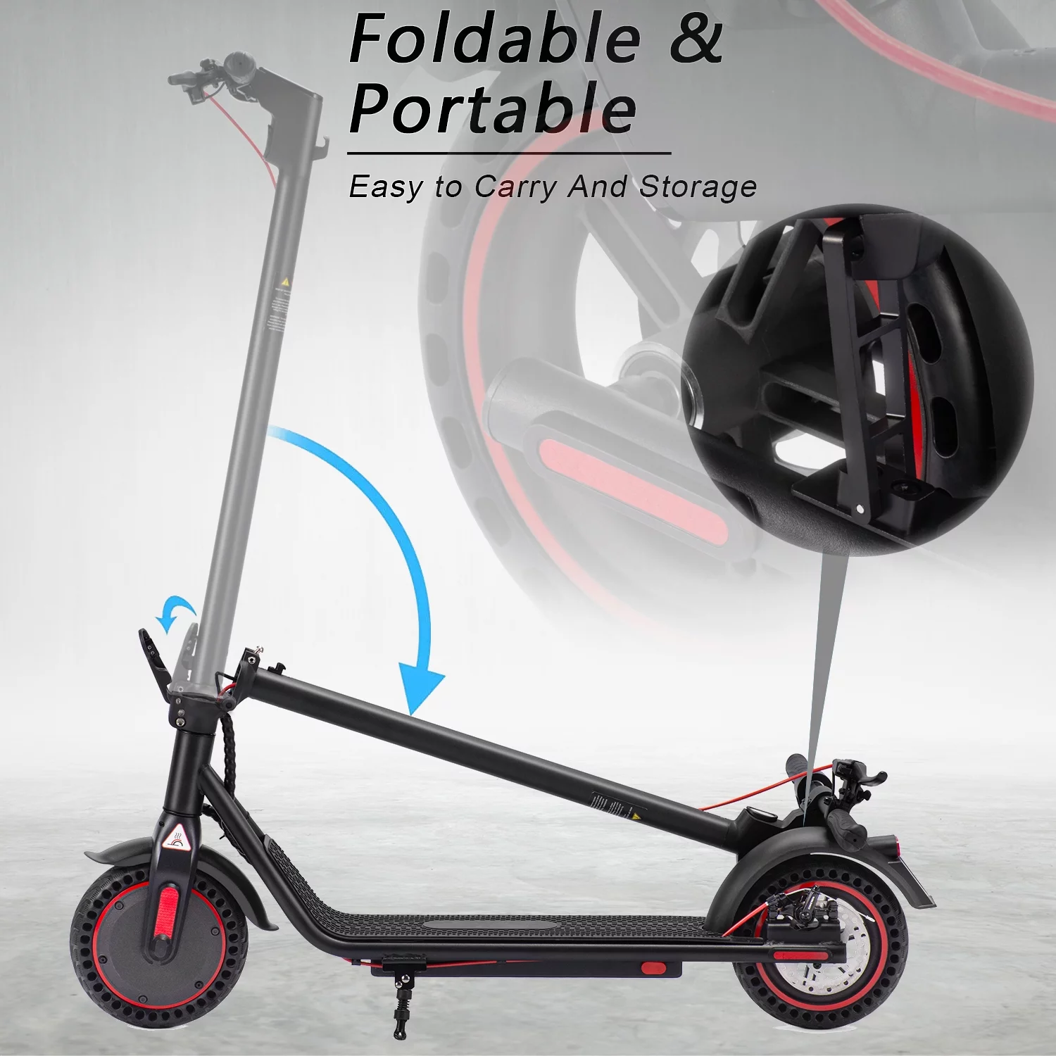 Electric Scooter Upgraded 450W Motor 8.5″ Solid Tires Up to 18 Miles Long Range for Adults – 19 Mph Max Speed,Smart APP,Dual Brake System,Foldable Commuter E Scooter