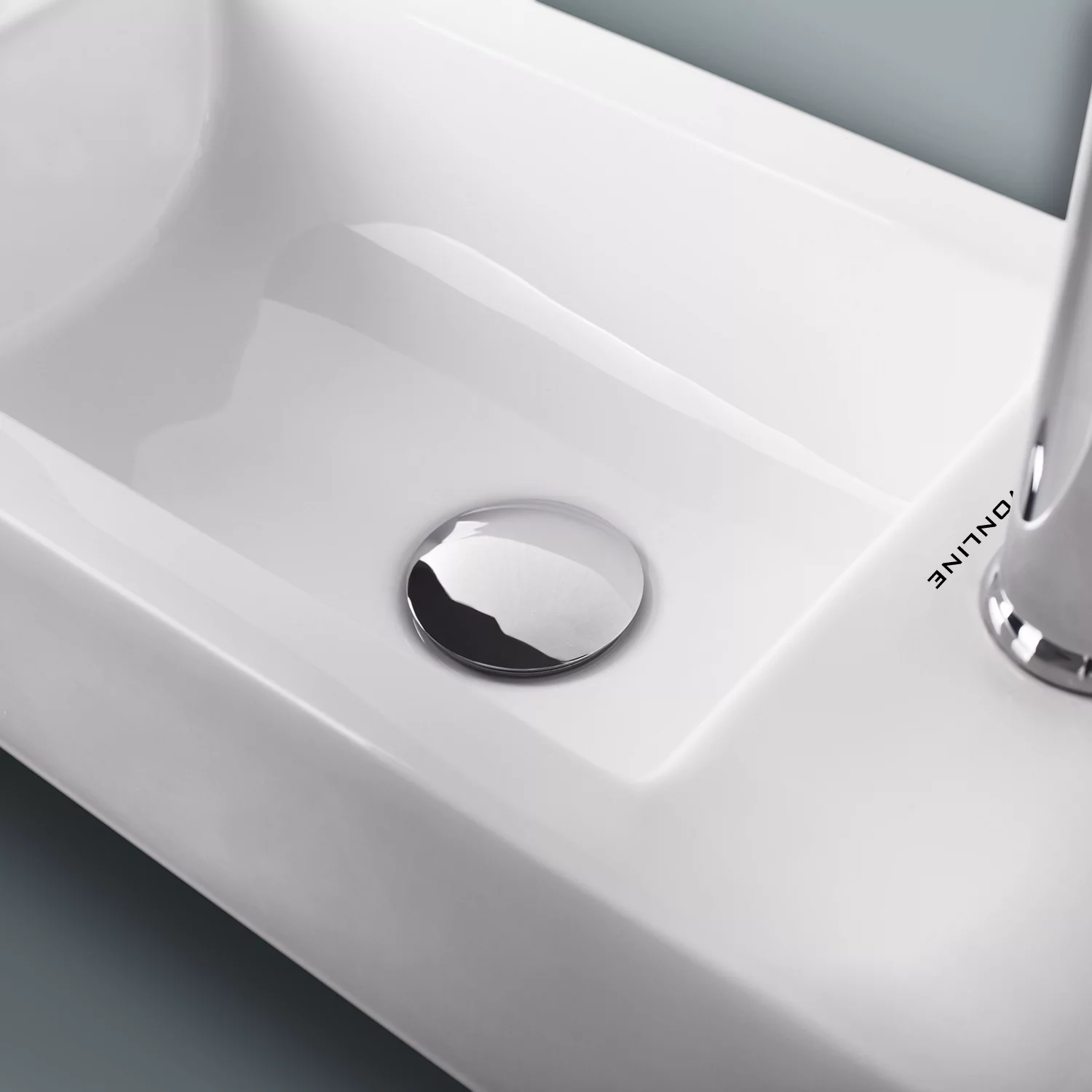 Walcut White Porcelain Vesssel Sink Ceramic Wall Mounted Bathroom Vessel Sink with Overflow, Equipped with Chrome Faucet Pop-up Drain Combo (Left Hand)