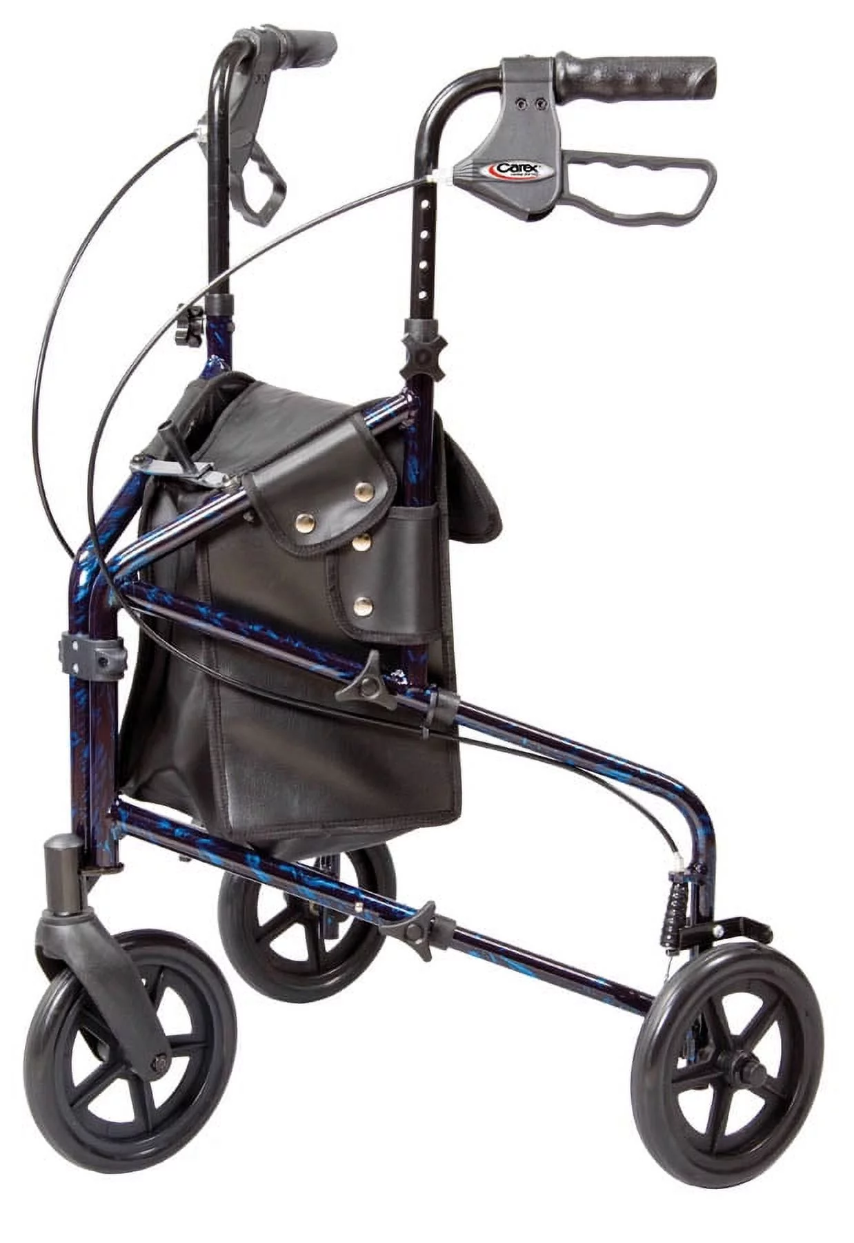 Carex Aluminium 3 Wheel Rollator Walker for Seniors, Height Adjustable Handles, 250 lb Capacity