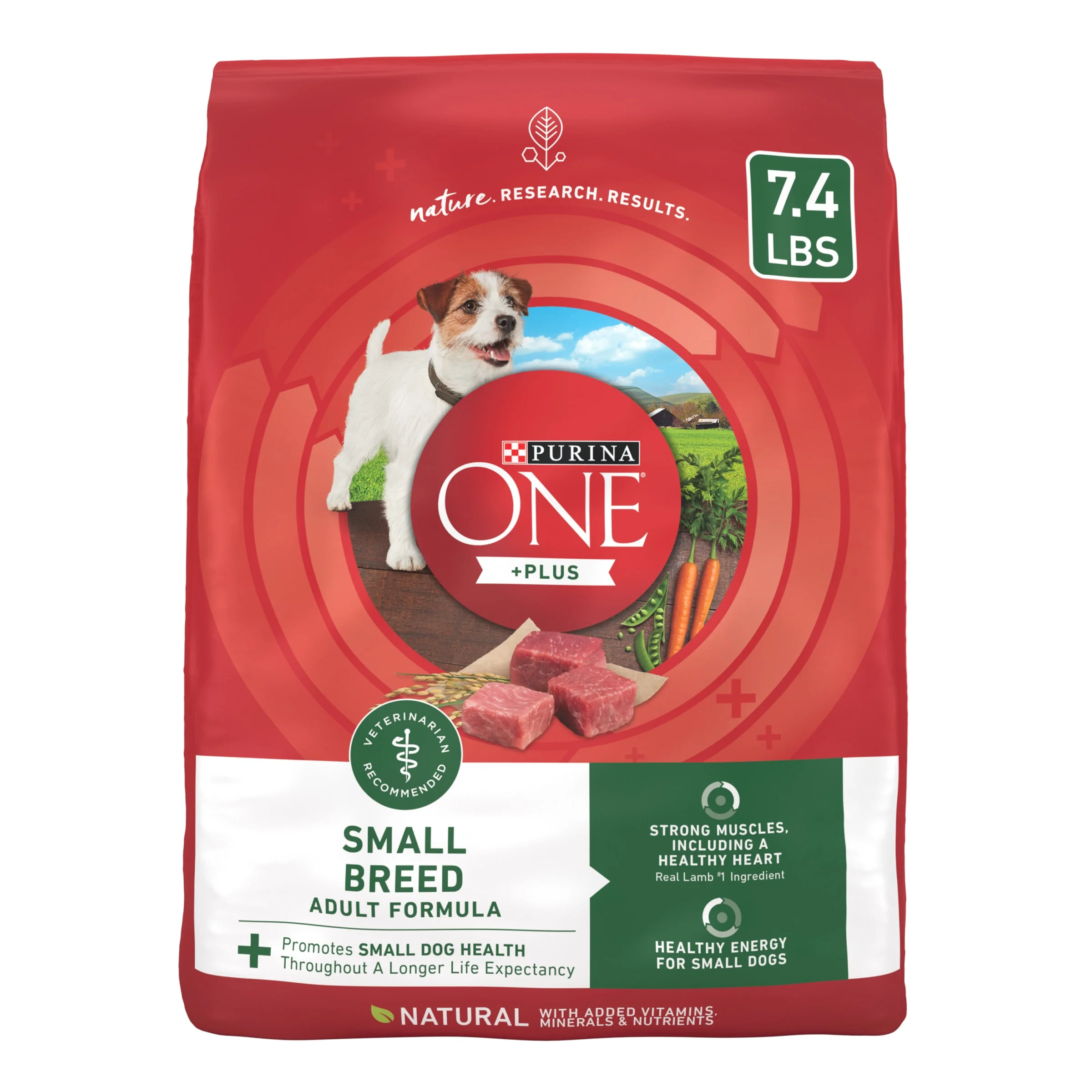 Purina ONE Plus Adult Dry Dog Food for Small Breeds, Lamb and Rice Formula, 7.4 lb Bag