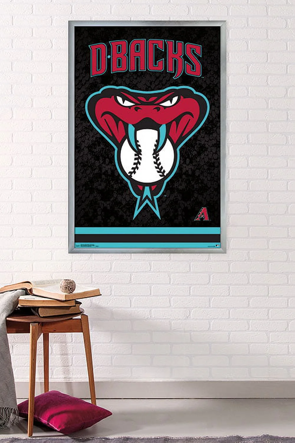 MLB Arizona Diamondbacks – Snake Head Logo Wall Poster, 22.375″ x 34″, Framed