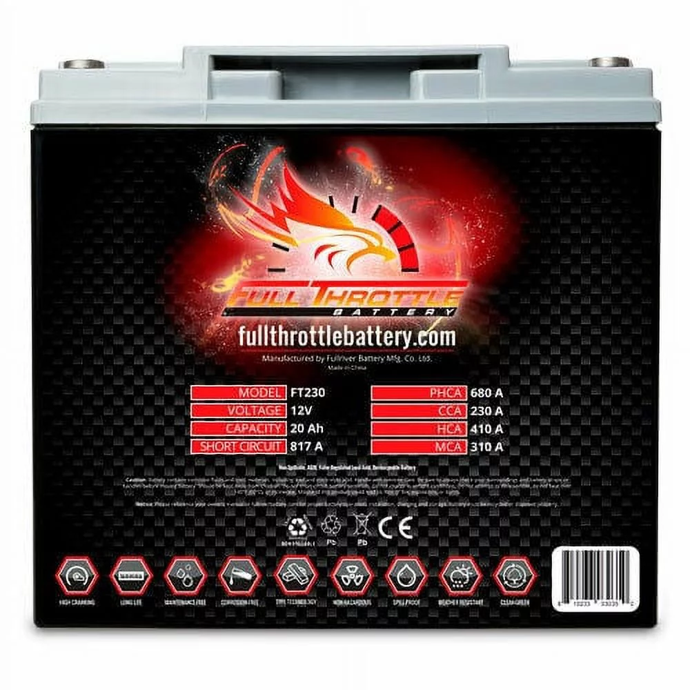 Full Throttle (Fullriver) FT410L High Capacity Dual Purpose AGM Battery (Left Positive)