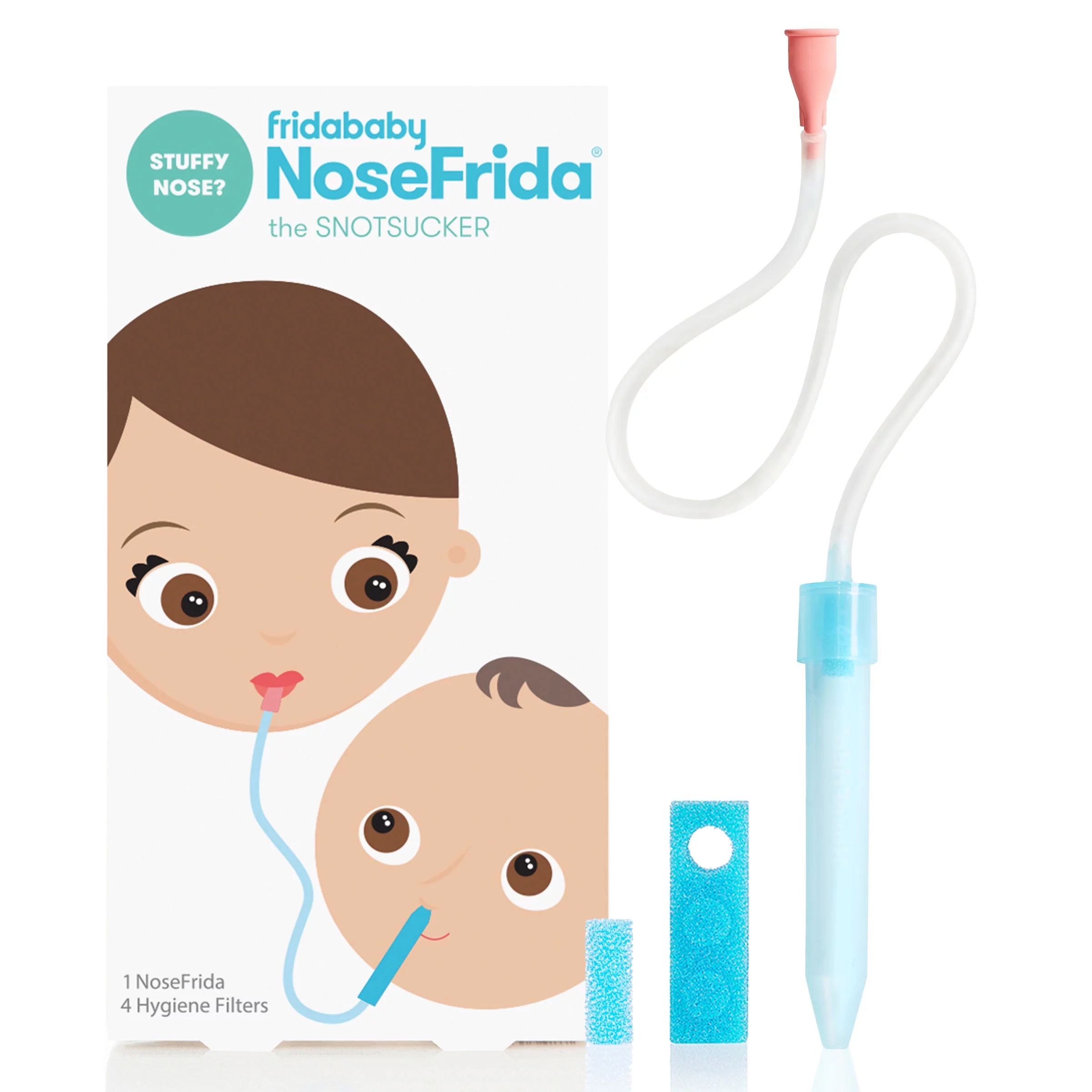 Fridababy Nasal Aspirator nose frida the Snotsucker with 24 Extra Hygiene Filters fridababy nosefrida nasal aspirator