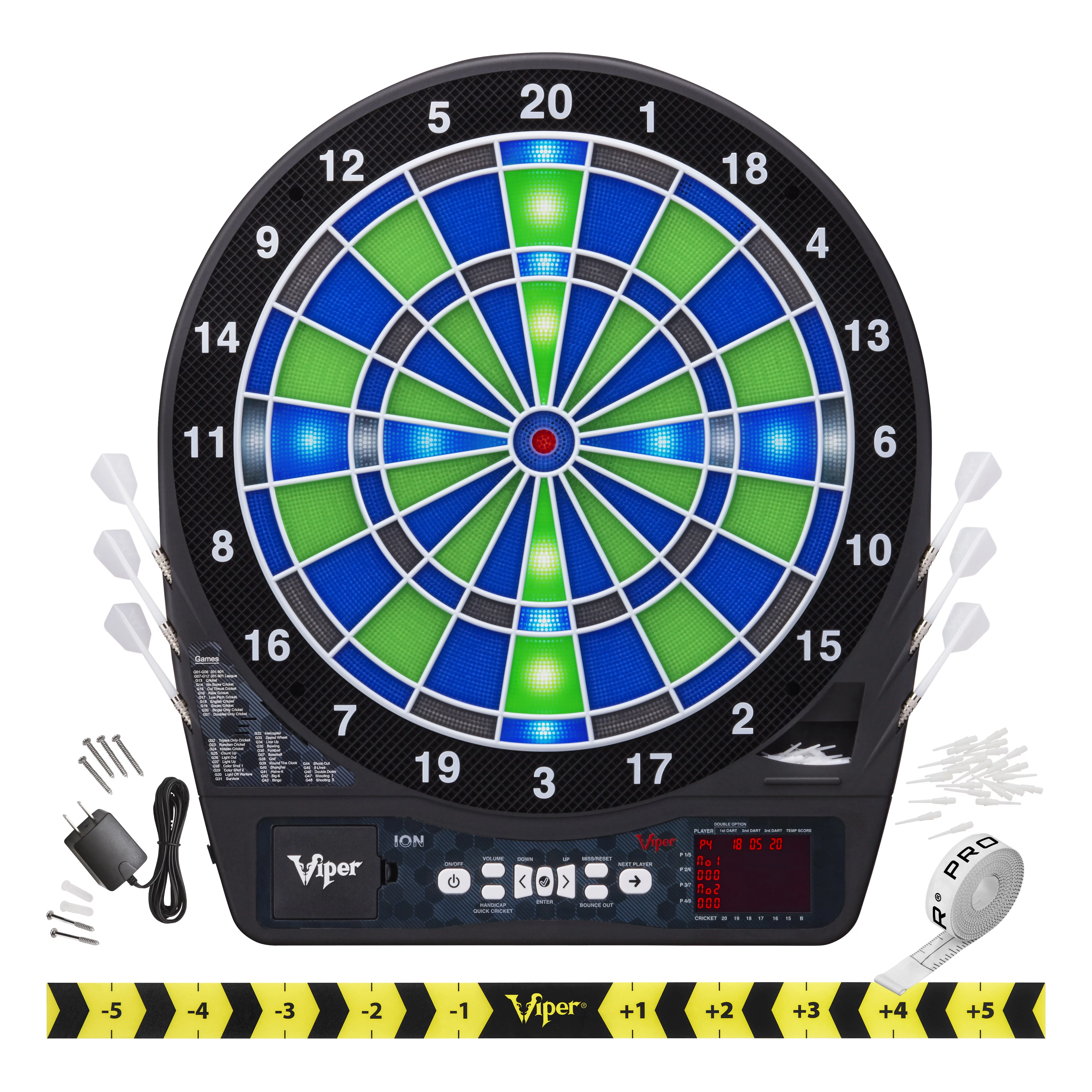 Viper Ion Illuminated 15.5″ Electronic Dartboard