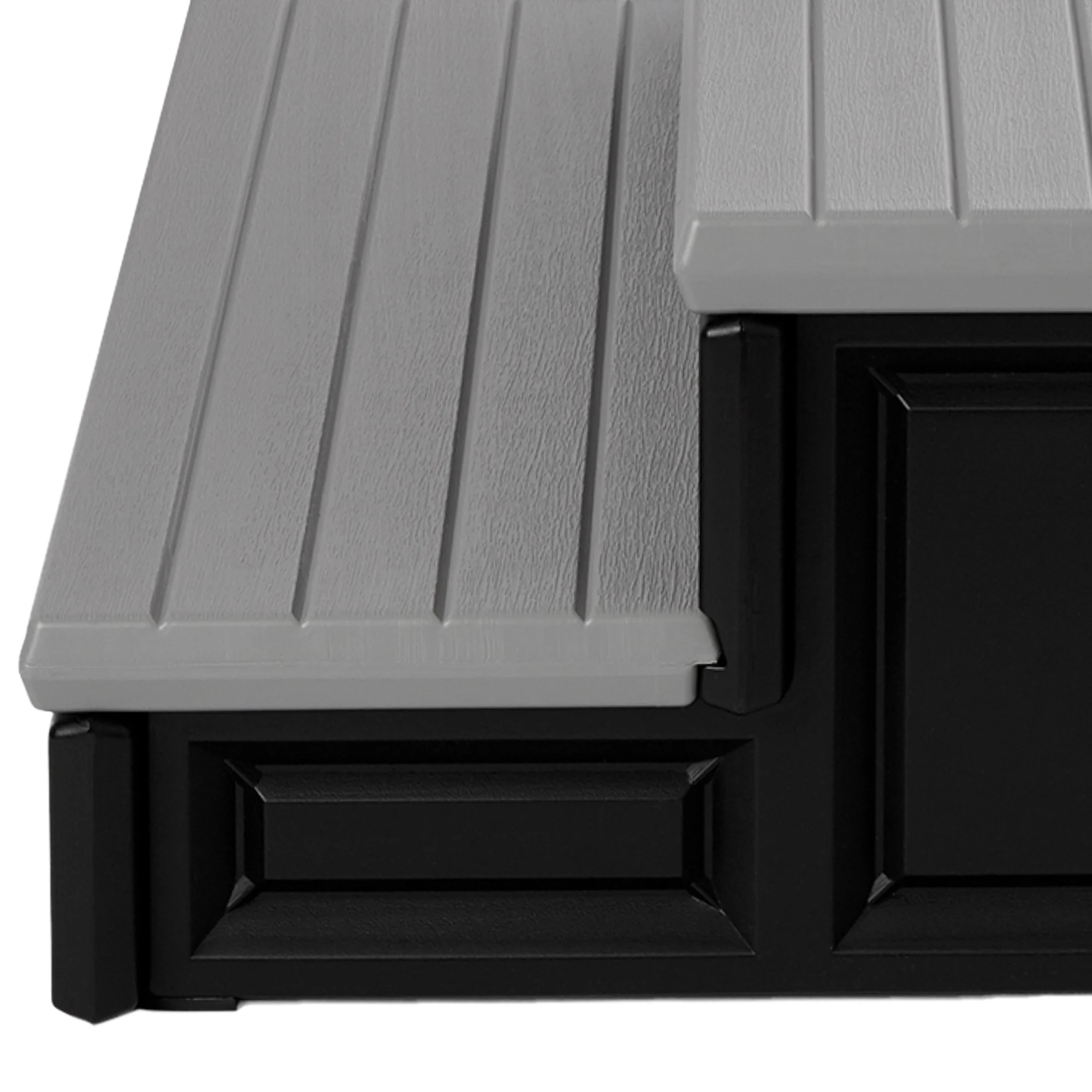 Leisure Accents 36″ Deck Patio Spa Hot Tub Storage Compartment Steps, Redwood/Black Sidewall