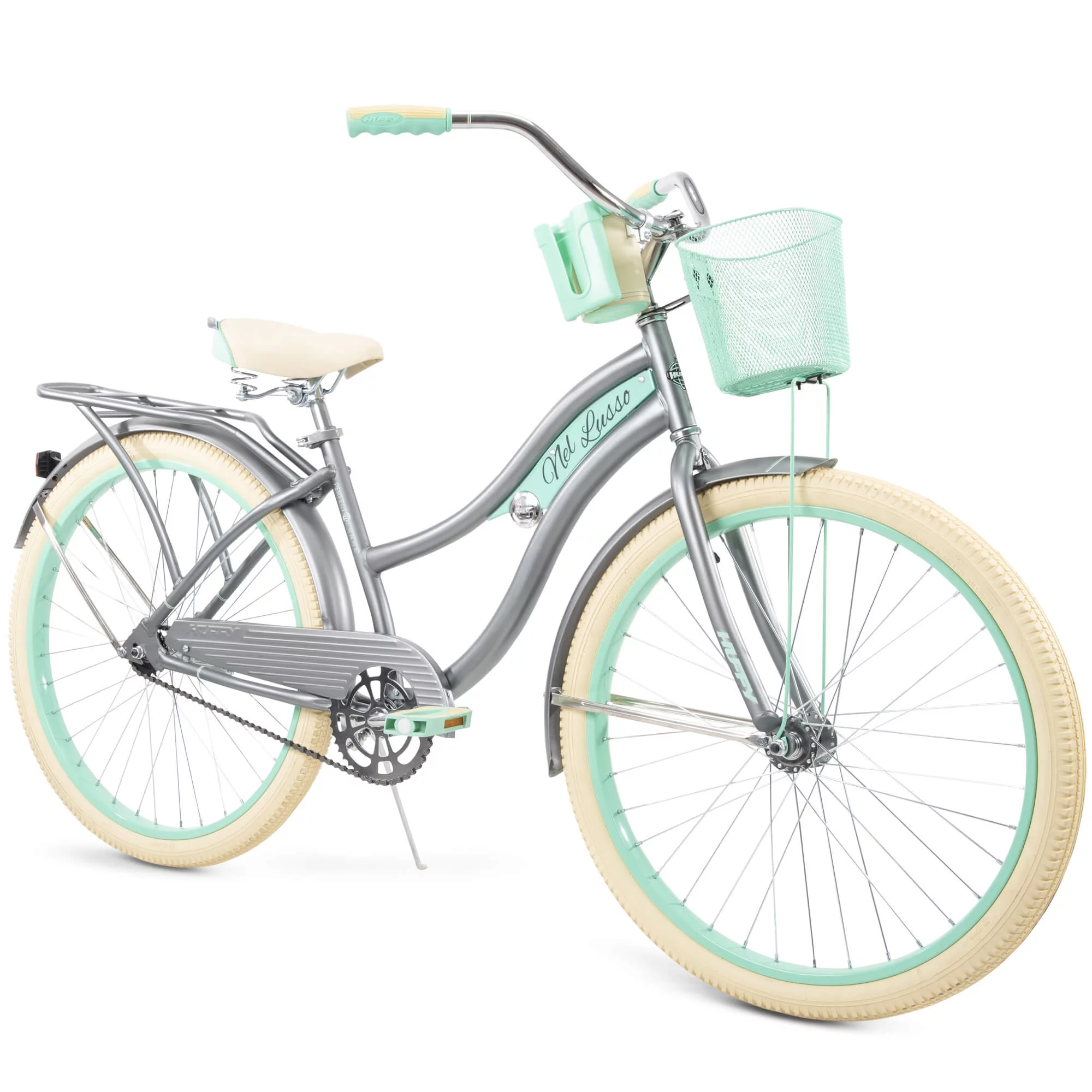 Huffy 26″ Nel Lusso Classic Cruiser Bike with Perfect Fit Frame, Women’s, Ages 13″ Years, Light Blue