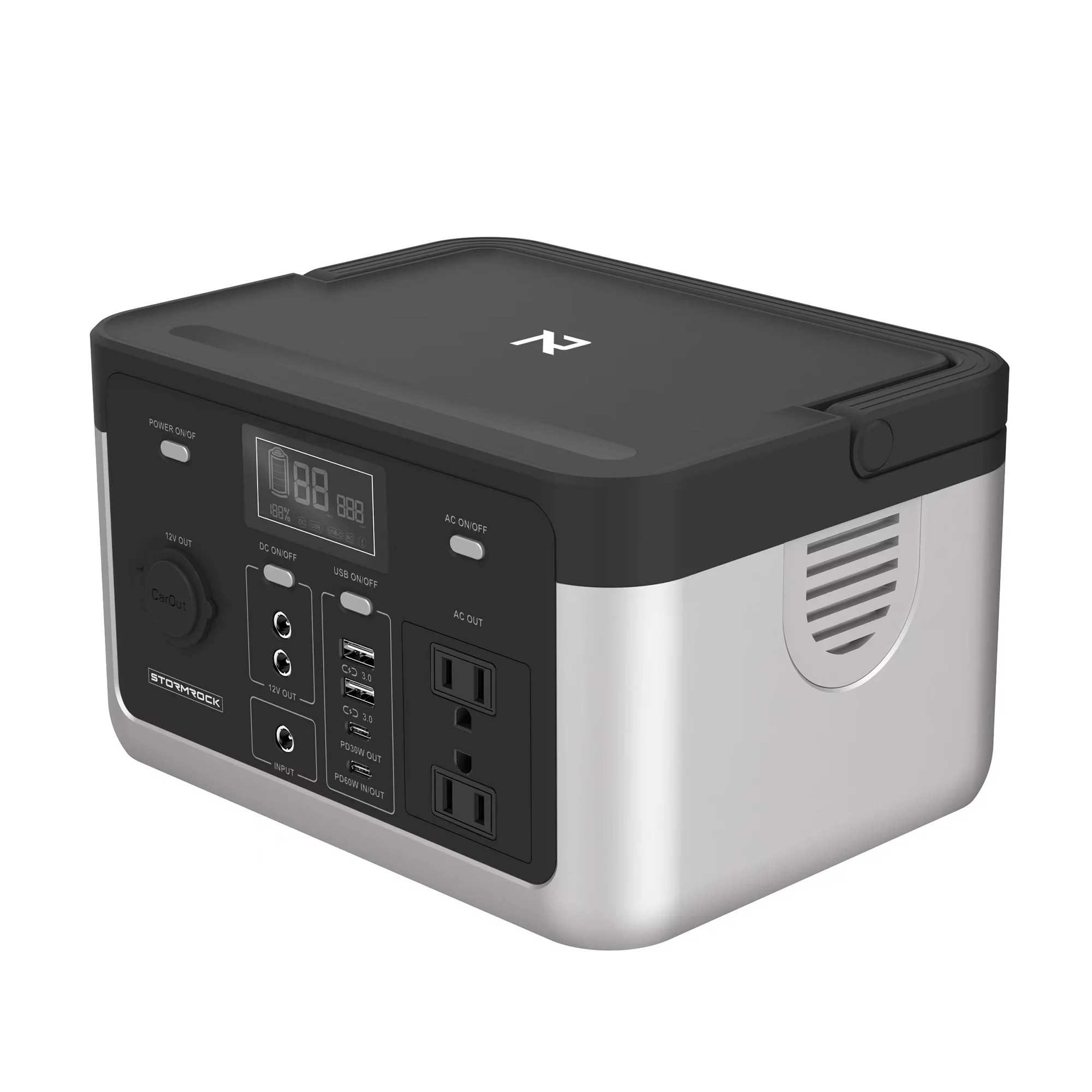 Stormrock Portable Power Station 1280Wh Lithium-Ion Battery, 110V/1500W AC Power, Solar Panel Compatible