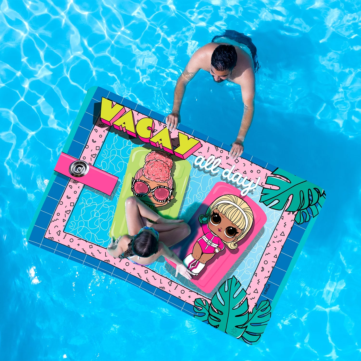 Floatation iQ Floating Oasis Foam Island Water Mat, Vacay All Day