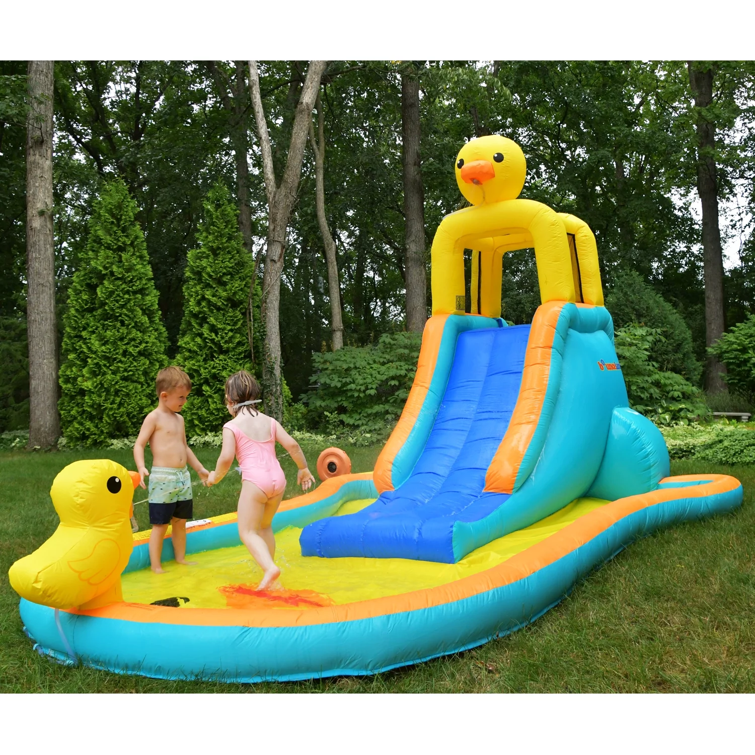 Bounceland Ducky Splash Water Slide with Pool with blower