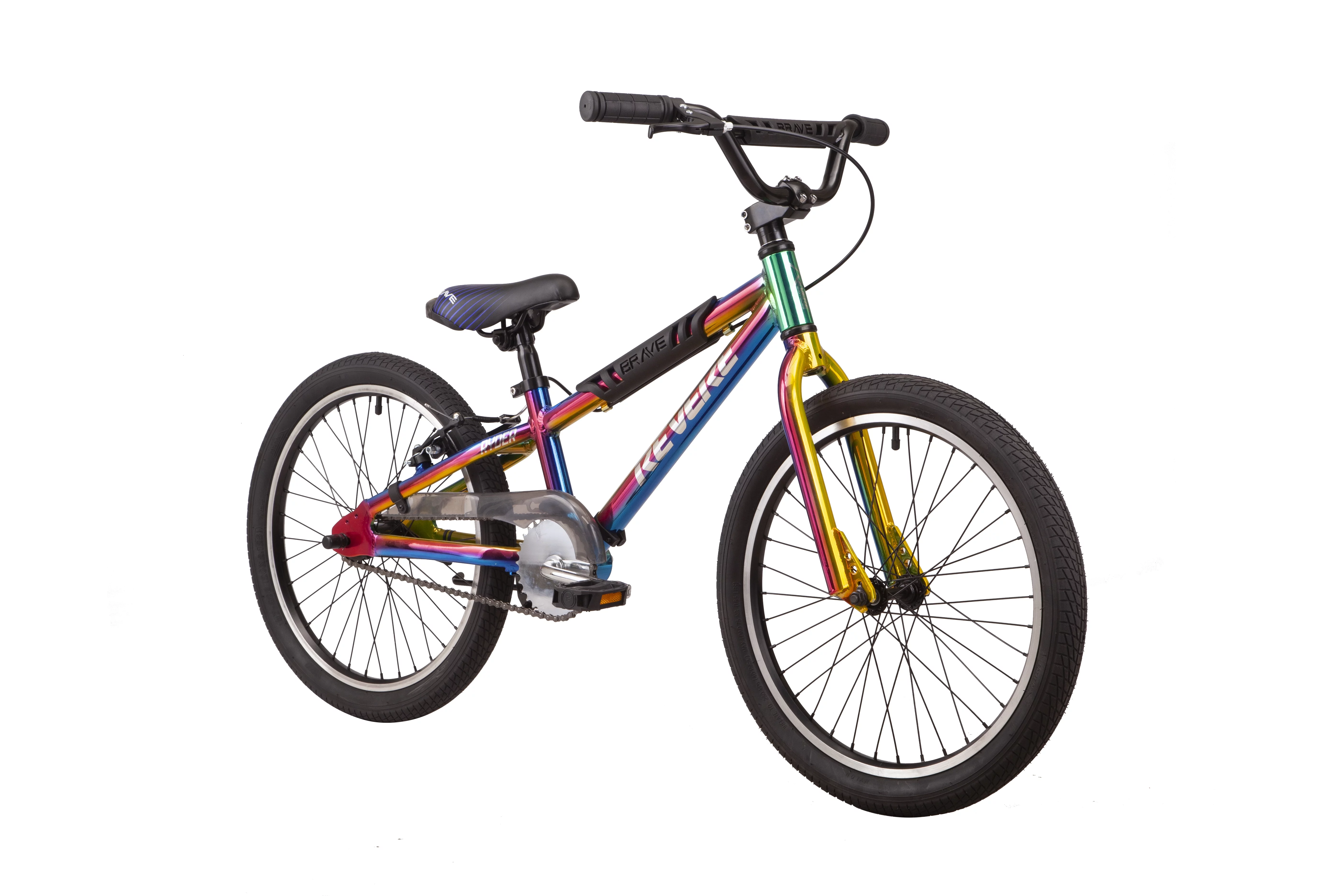 Revere 20″ BMX Freestyle Kids Bicycle, Ages 5-8 Years Old, Chrome Oil Slick Finish, Lightweight Aluminum Frame and Fork, Premium Parts, Premium Design, Premium Safety!