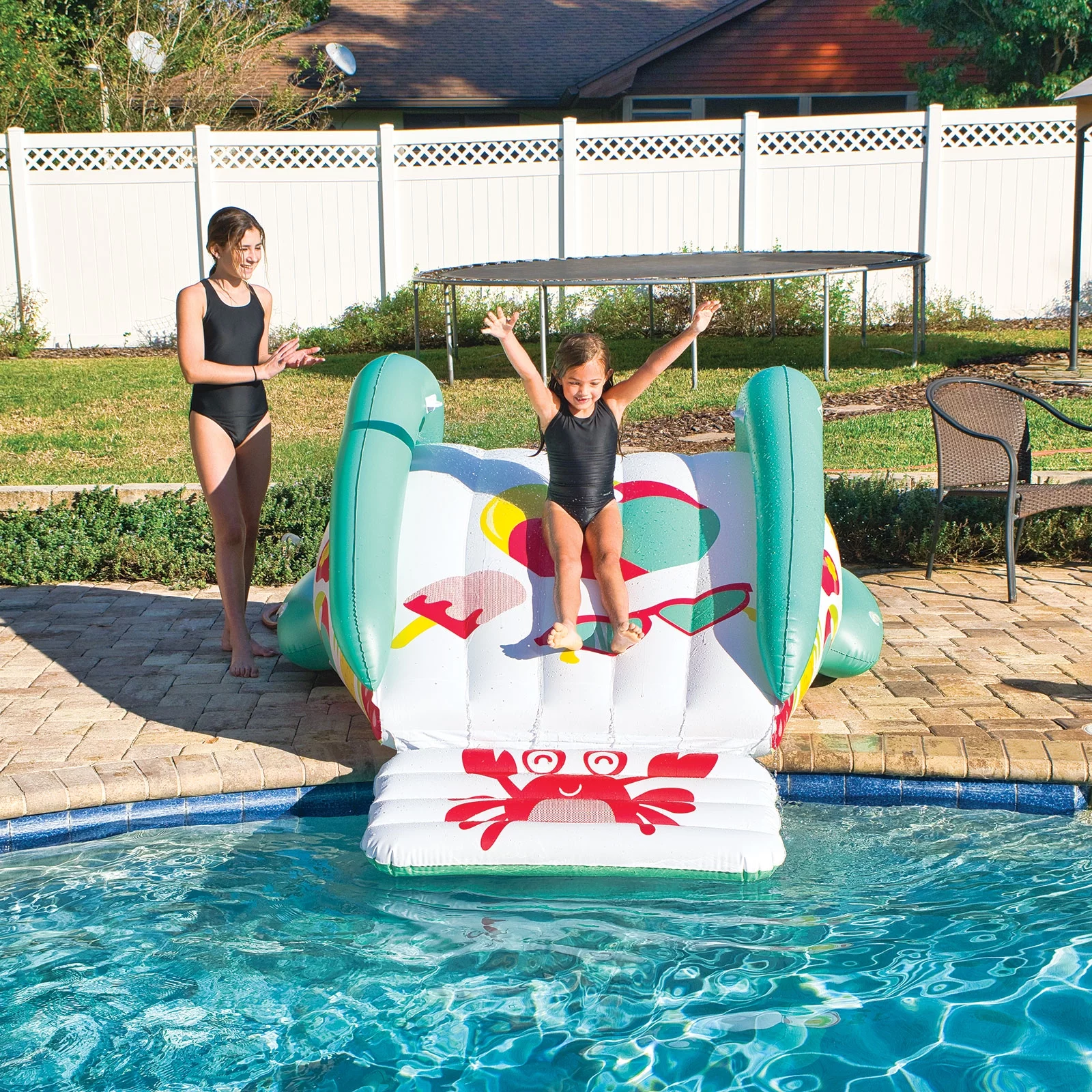 WOW Sports Green Beach Pool Slide, 95 x 67 x 36.5 in