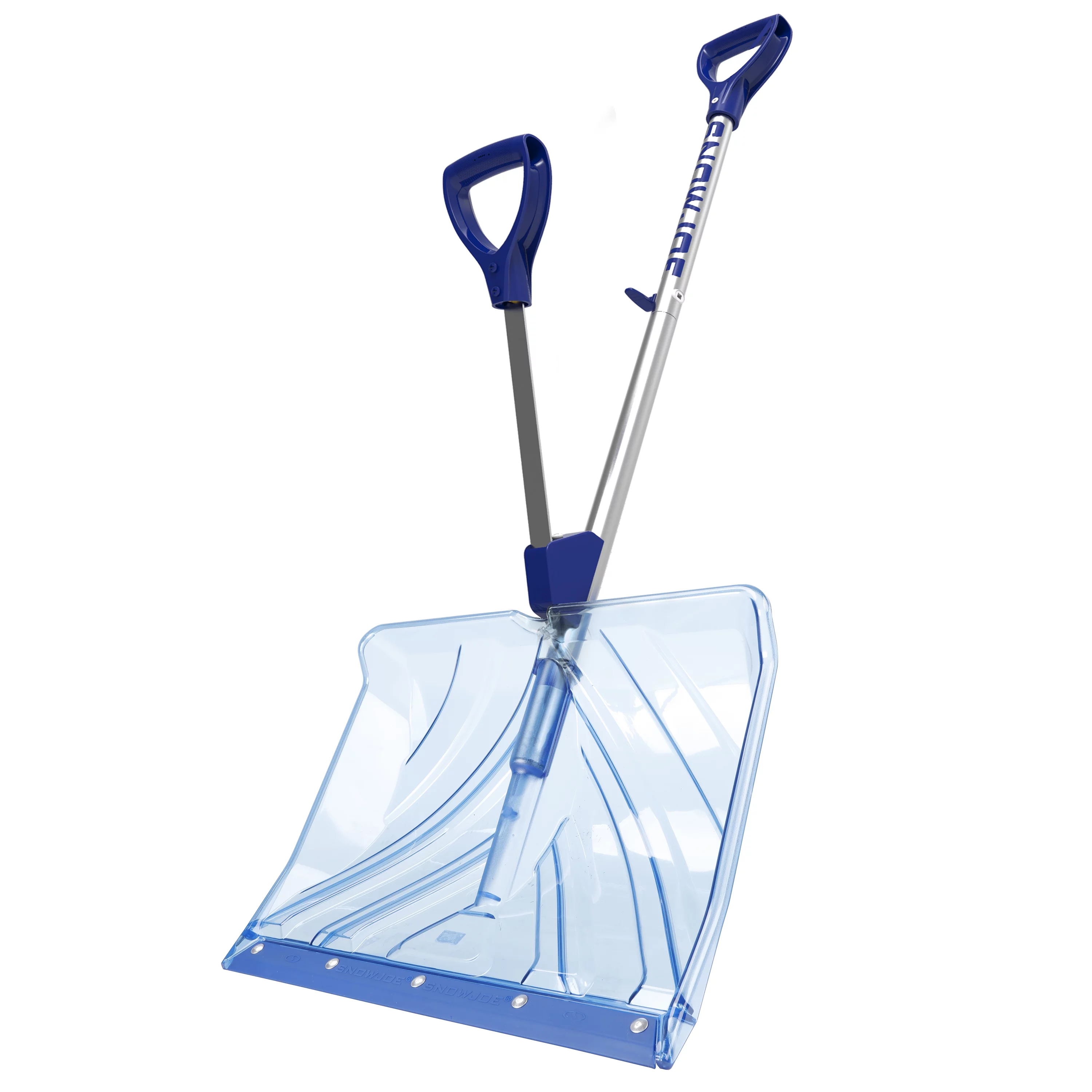 Snow Joe Shovelution Strain-Reducing Snow Shovel, 18-inch Poly Blade, Spring Assisted Handle