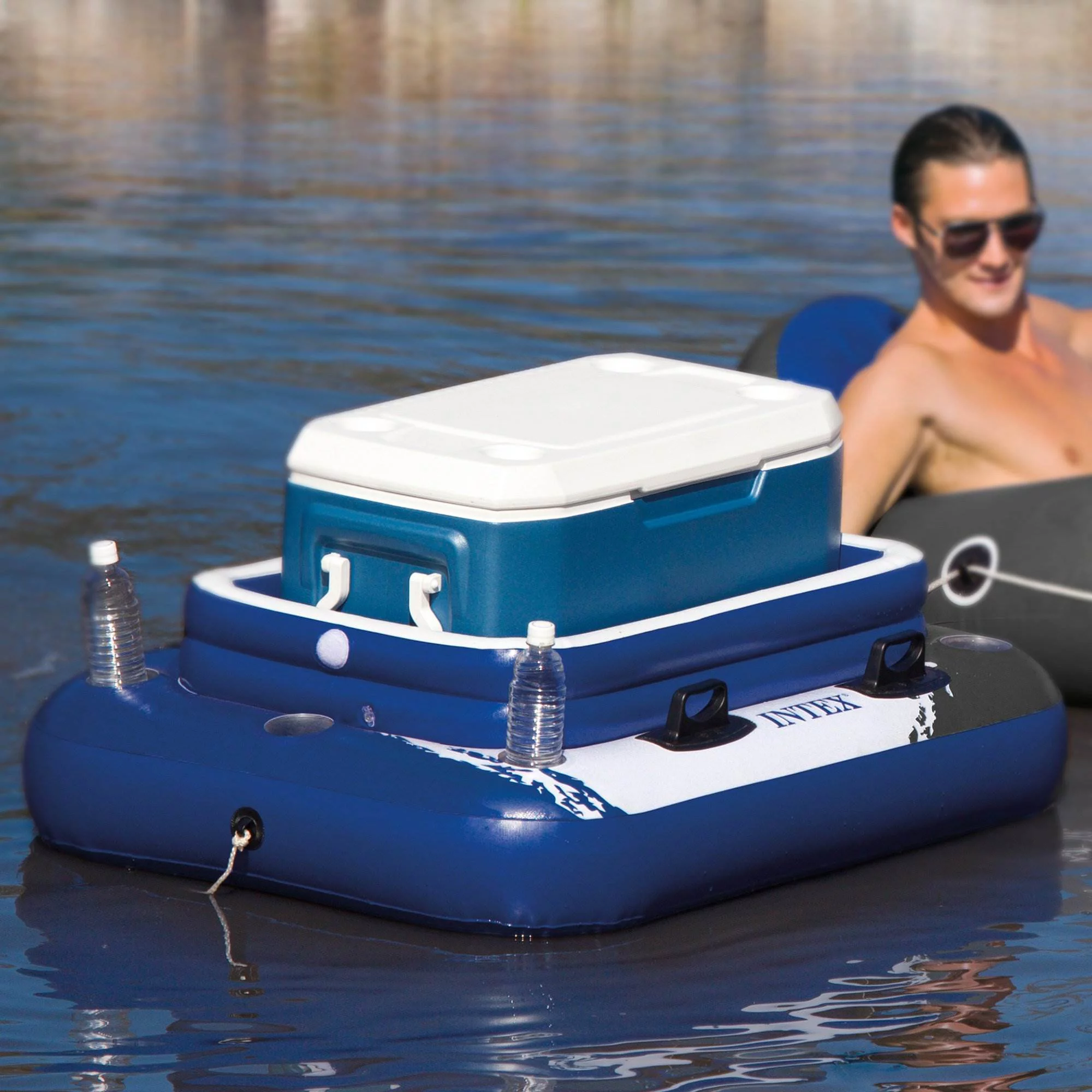 Intex Inflatable Mega Chill II 72 Can Beverage Cooler Float With Lid | 58821EP