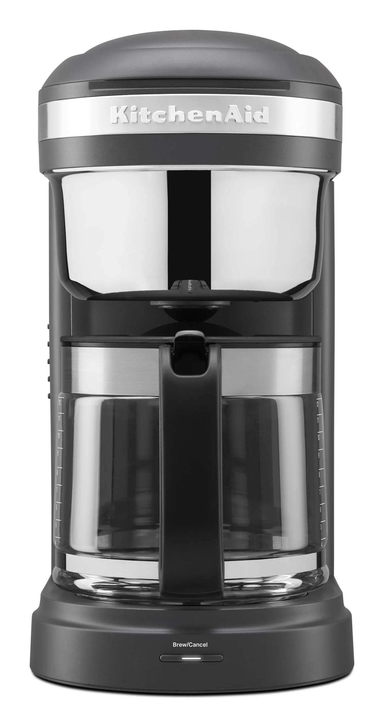 KitchenAid 12 Cup Drip Coffee Maker with Spiral Showerhead and Programmable Warming Plate, Charcoal Grey, KCM1209