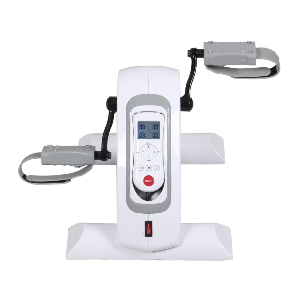 Confidence Fitness Motorized Electric Mini Exercise Bike V2 / Pedal Exerciser – White/Grey