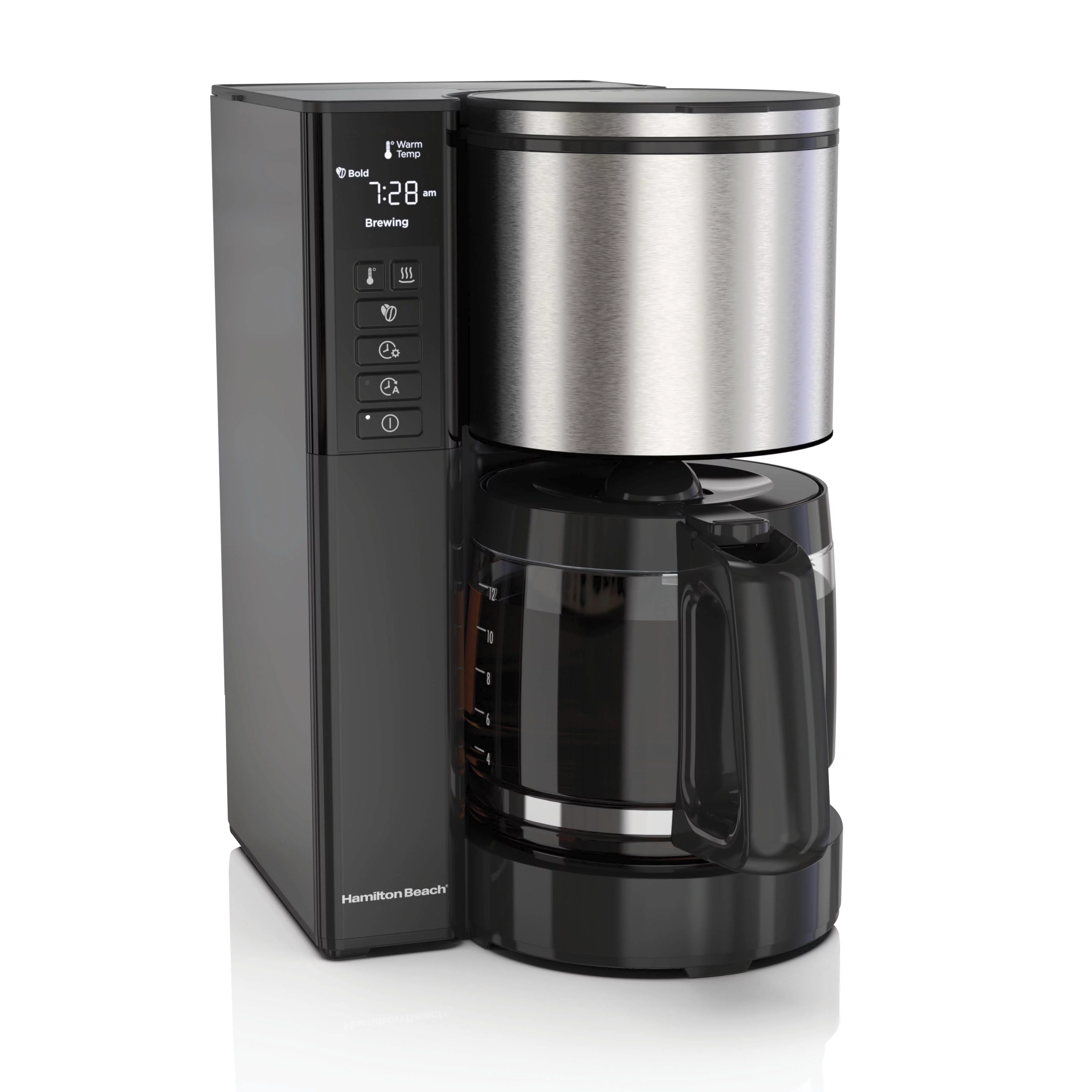 Hamilton Beach Premium Flavor Coffee Maker, 12 Cup Capacity, Black and Stainless Steel, 46221