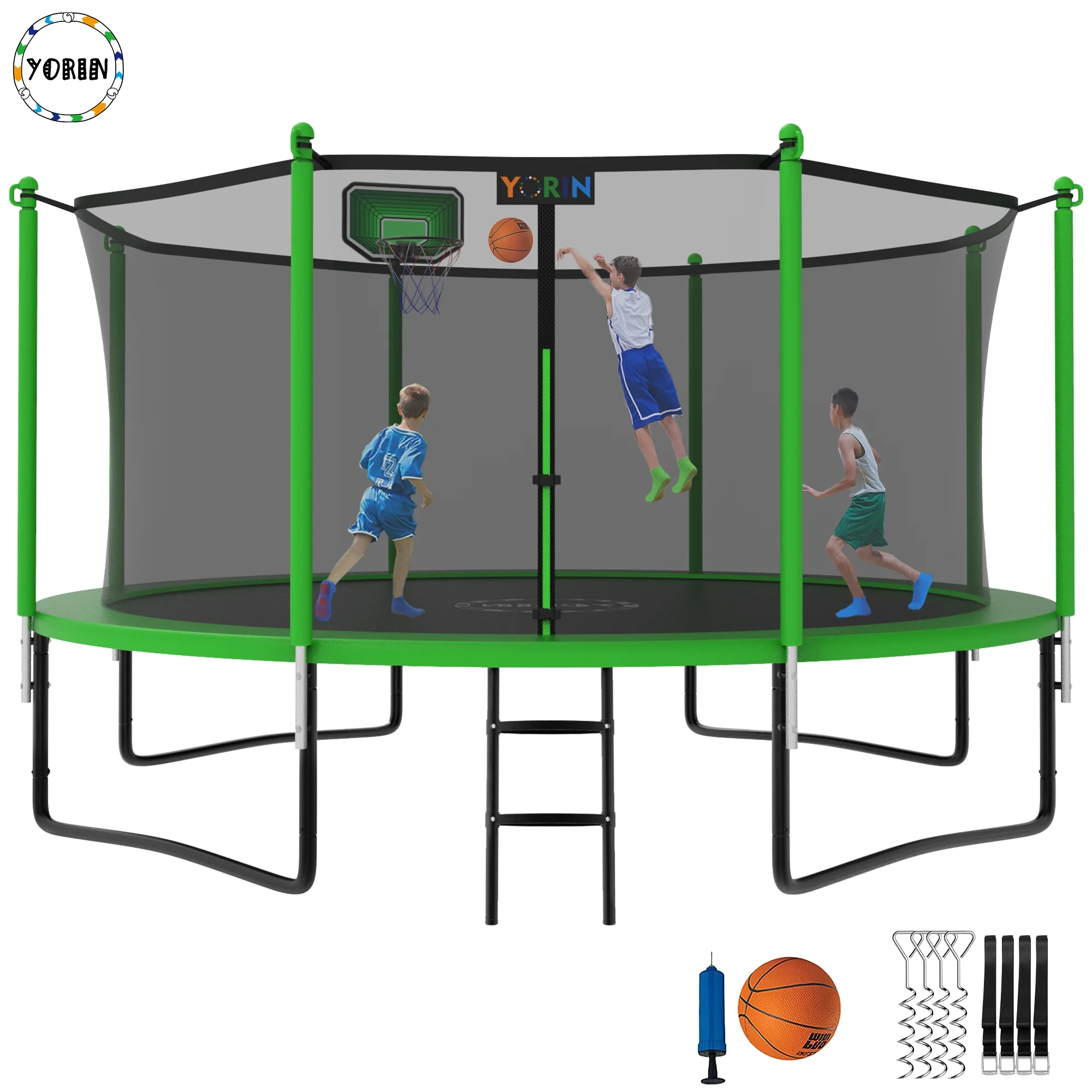 YORIN 1500LBS 15′ Trampoline for Kids Adults ASTM & Chemical Test Approved