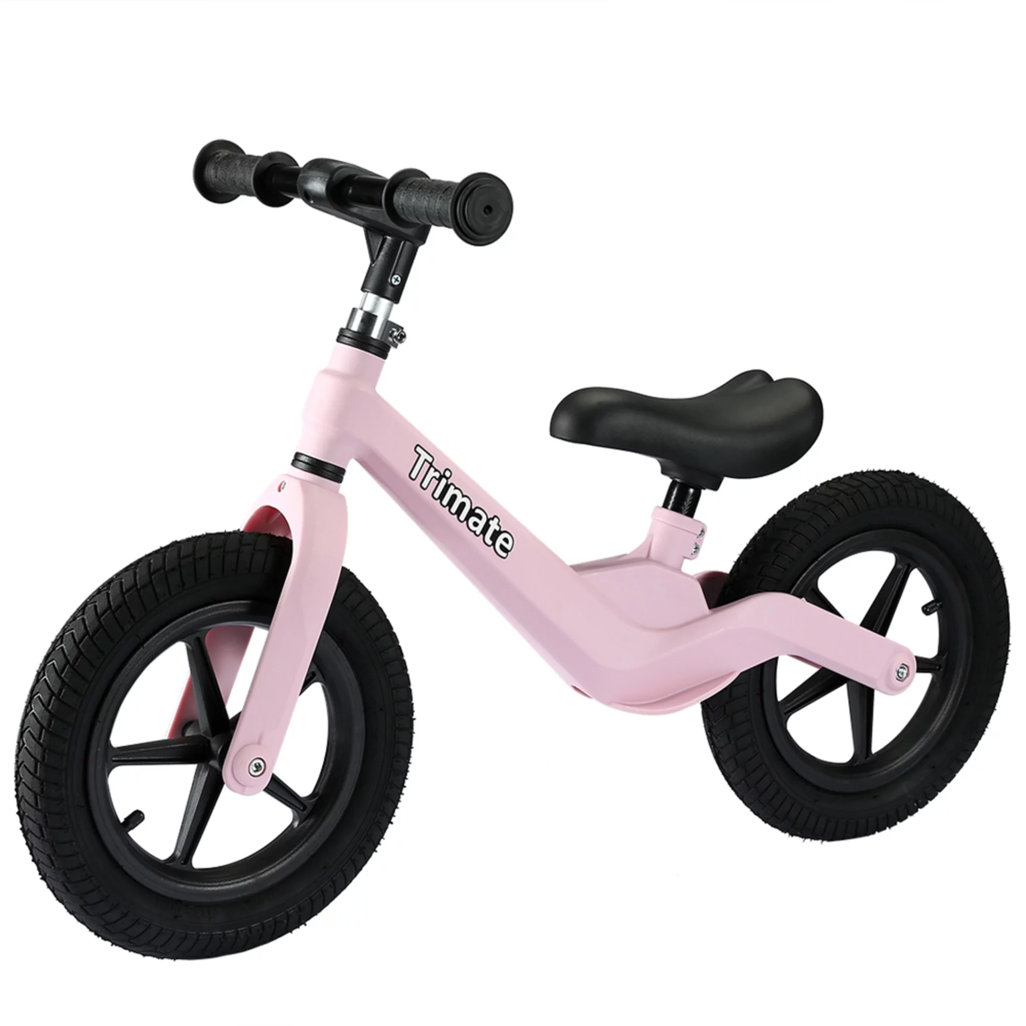 Trimate Toddler Balance Bike, Pink – No Pedal Sport Bike for 3-5 Year Olds, 12″ Inflated Tire, Perfect Gift for Boys and Girls with Inseam 16″ – 21″