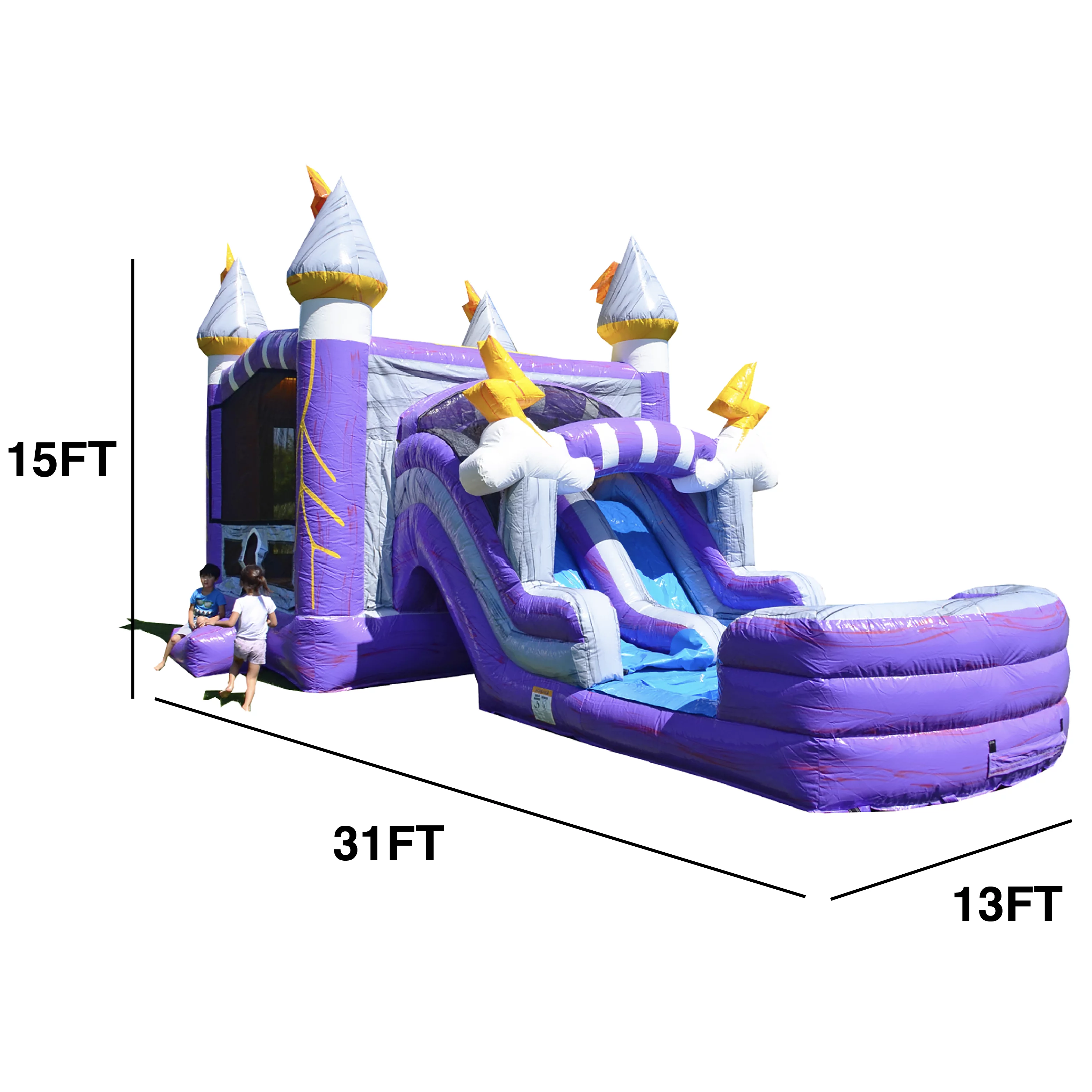 JumpOrange Commercial Grade Bounce House Water Slide for Kids and Adults (with Pool and Blower), Thunder