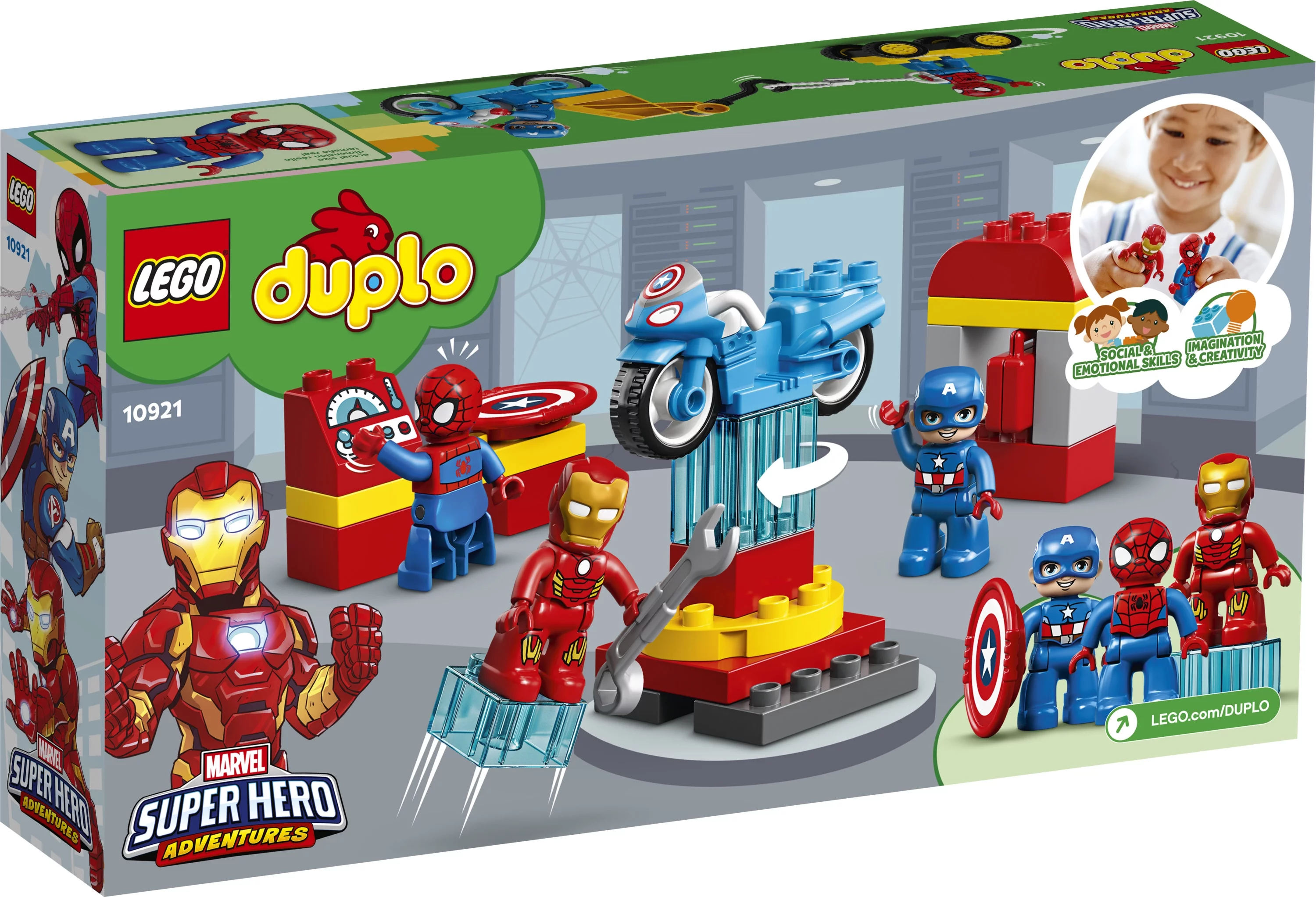 LEGO DUPLO Super Heroes Lab 10921 Marvel Avengers Construction Toy for Toddlers (30 Pieces)