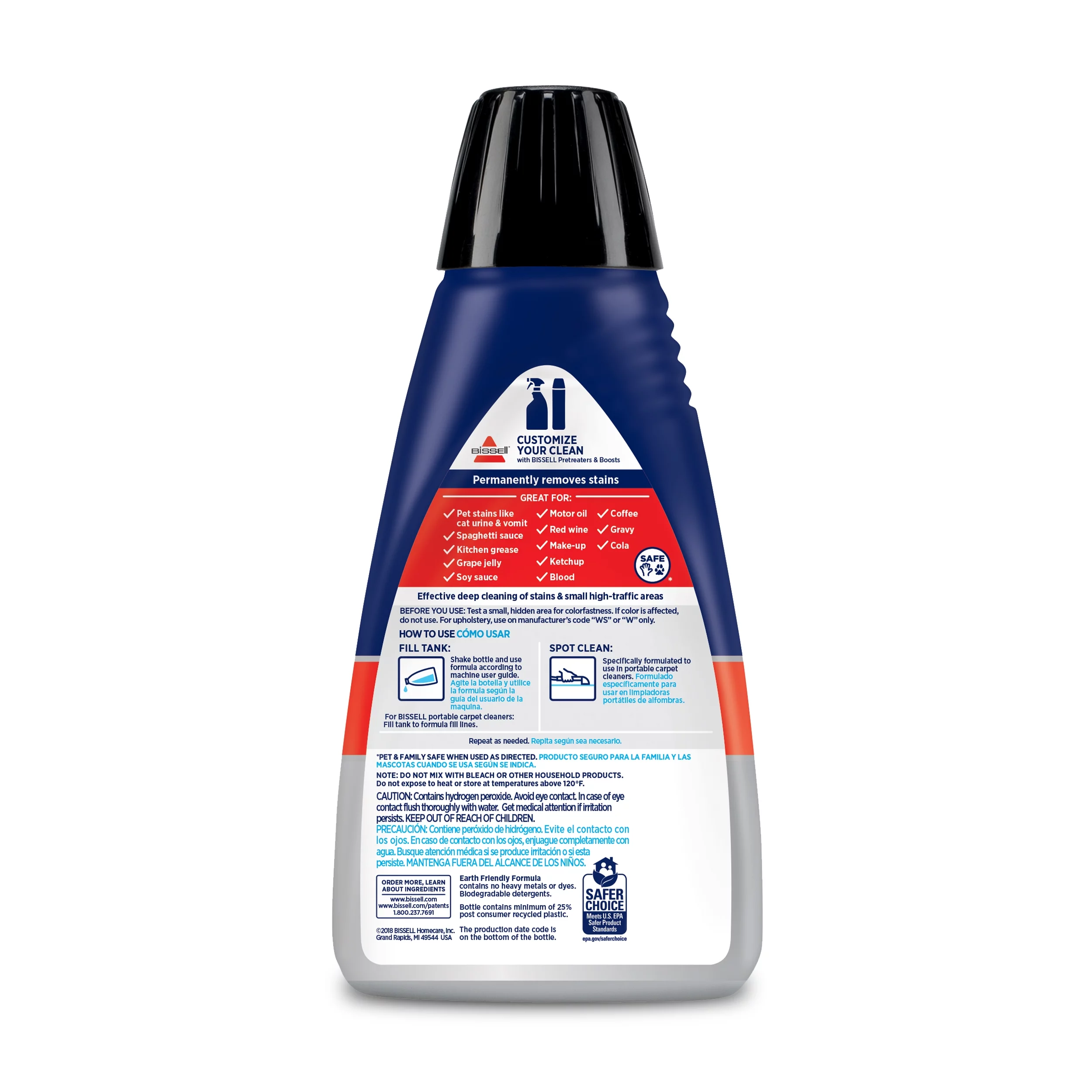 BISSELL Advanced Pro Oxy Spot & Stain Formula for Portable Spot Cleaners, 32 oz., 2038W