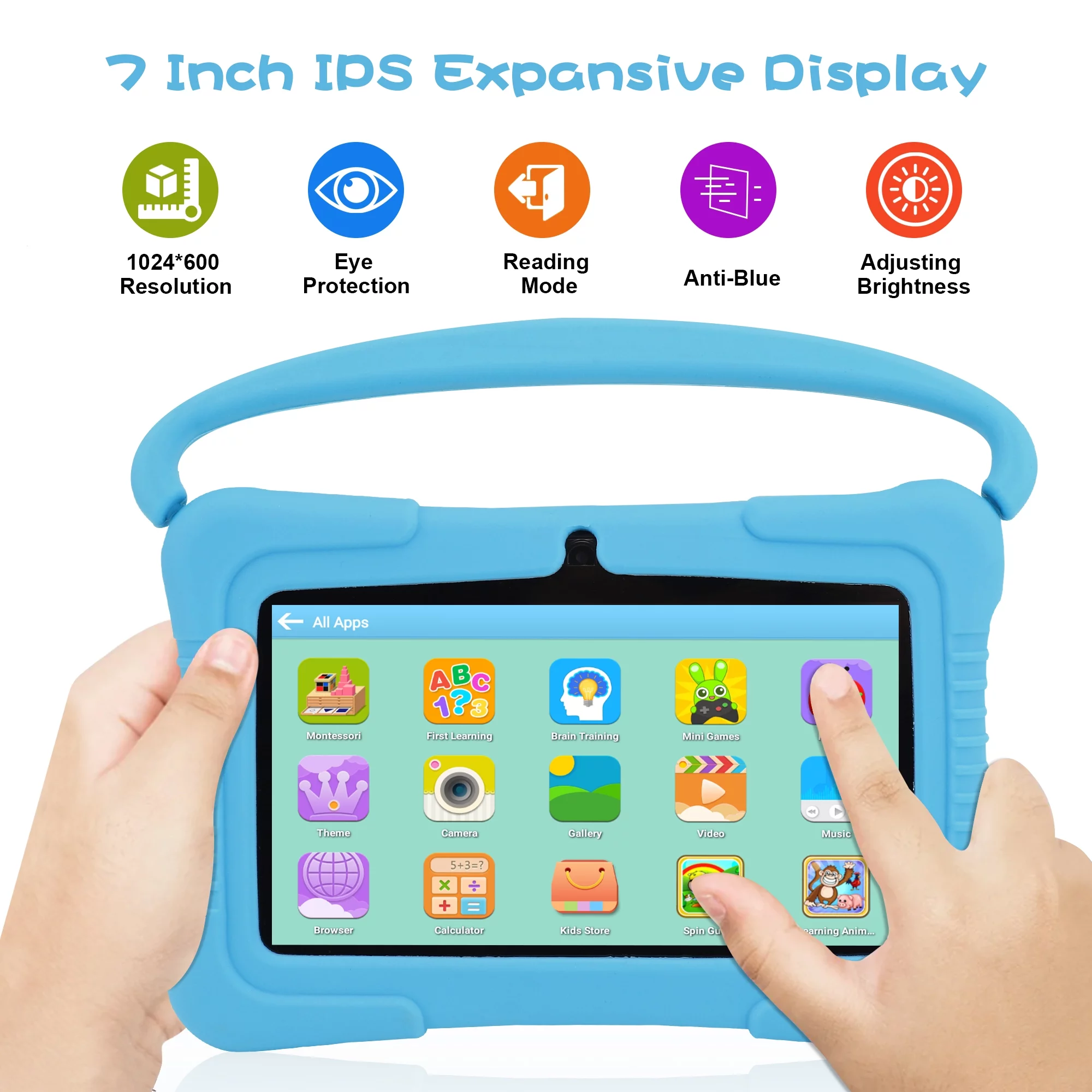 Veidoo Kids Tablet, 32GB Storage WiFi 7 inch Android Tablet for Toddler, 7” IPS HD Display, Learning Tablet with IWAWA App, Children’s Tablet with Silicone Case (Pink)