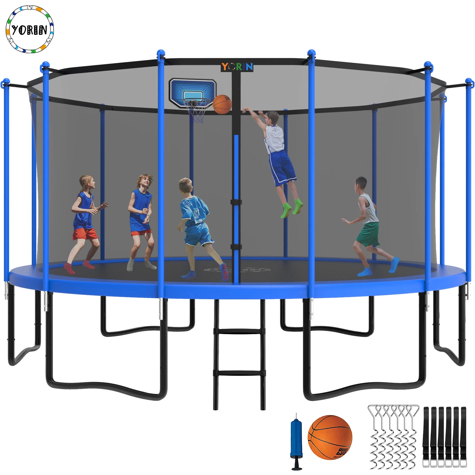 YORIN 1500LBS 15′ Trampoline for Kids Adults ASTM & Chemical Test Approved