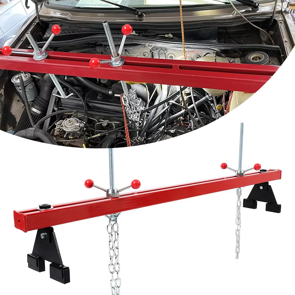 Kojem 1100 Lbs Transverse Engine Support Bar for Motor Transmission w/ 2 Points Lift Holder and Dual Hooks