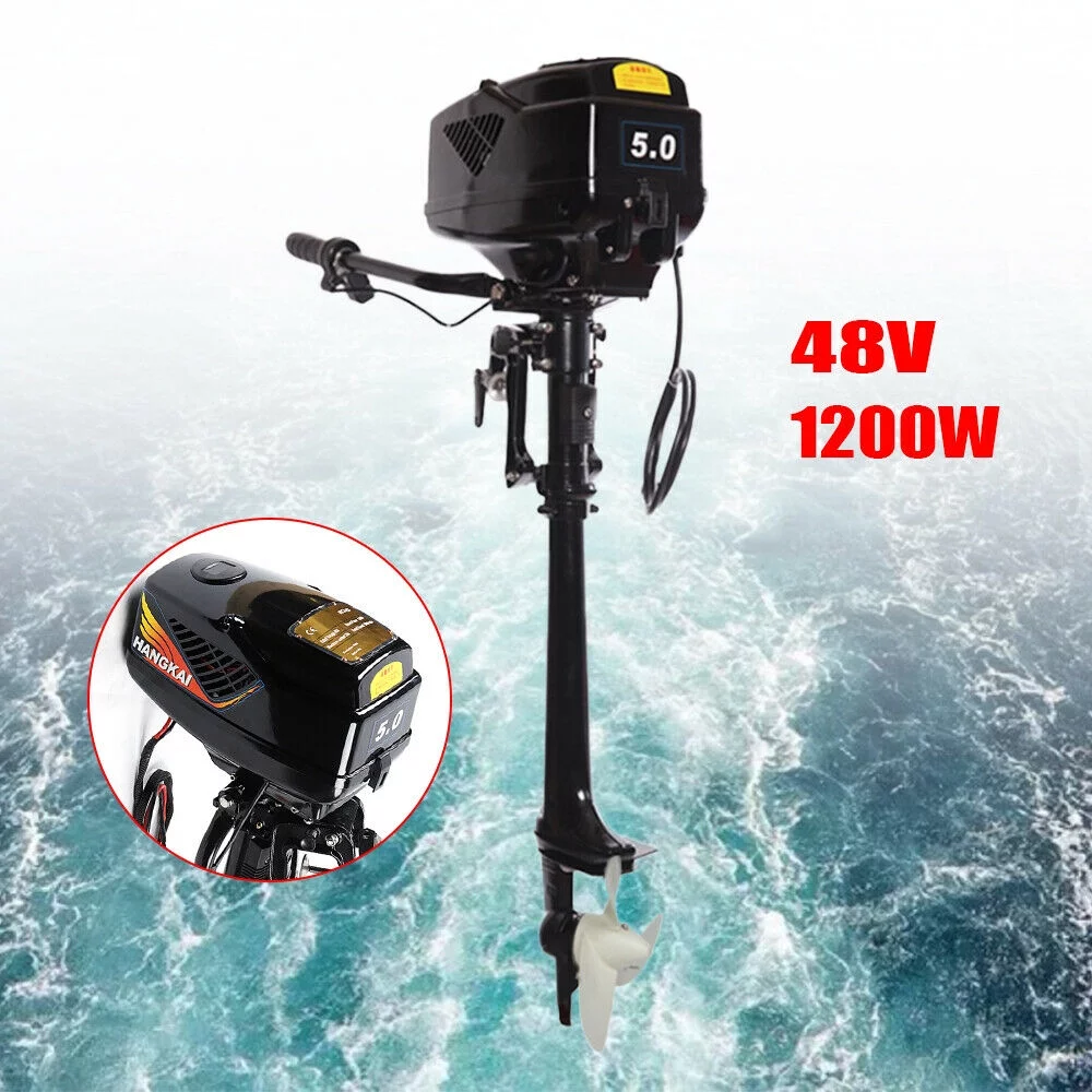 Anqidi 48V 1200W Electric Outboard Motor Heavy Duty Water Cooling Boat Engine for Fishing, Outdoor Adventure