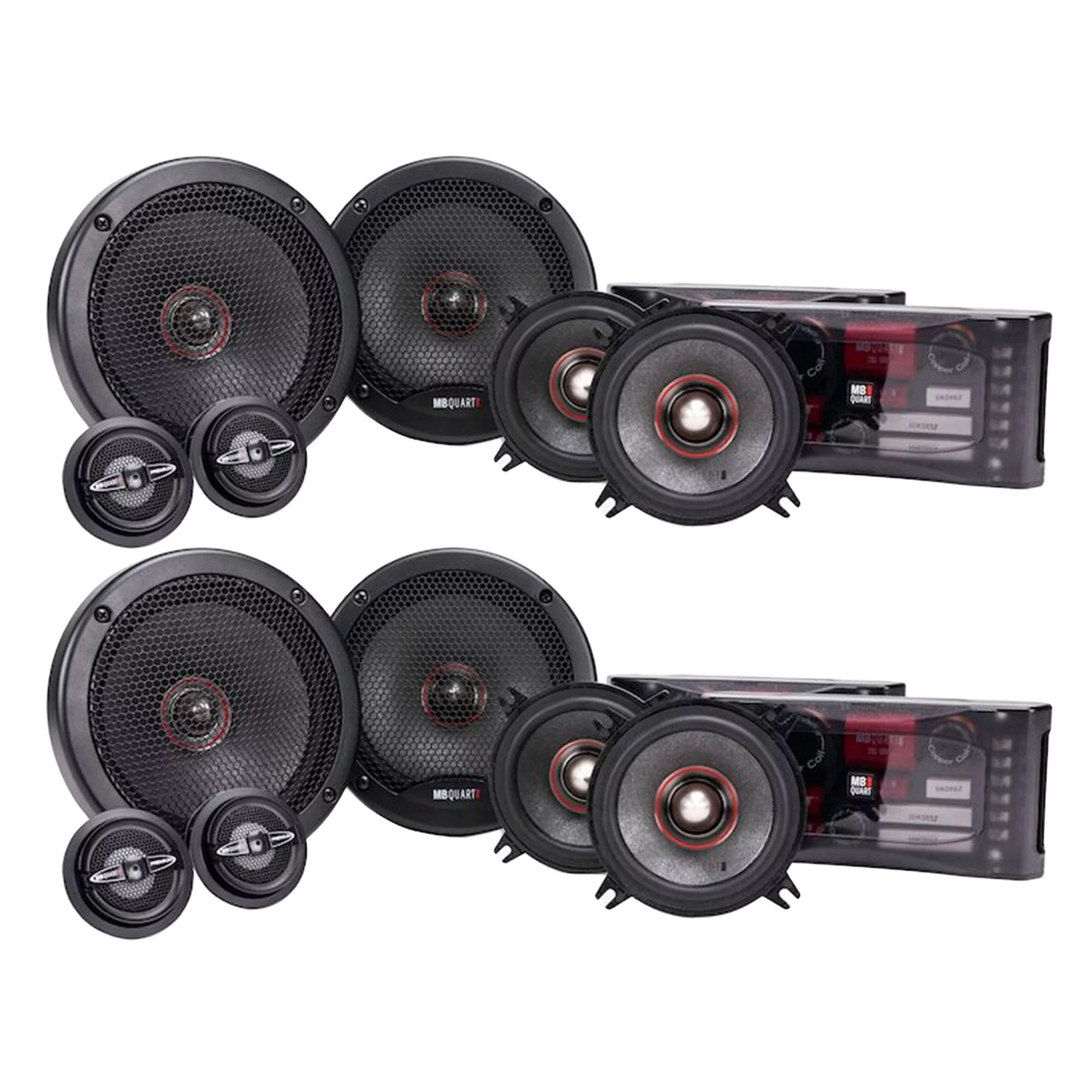 MB Quart PS1-316 400 Watt 3 Way Component Mobile Speaker Systems (2 Pack)