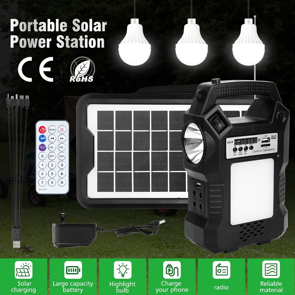 Generator, DFITO Portable Power Station Solar Generator with Solar Panels, Supply Energy Storage Kit USB Port Kit, Portable Power Bank for Camping Outdoor Family Rv Emergency