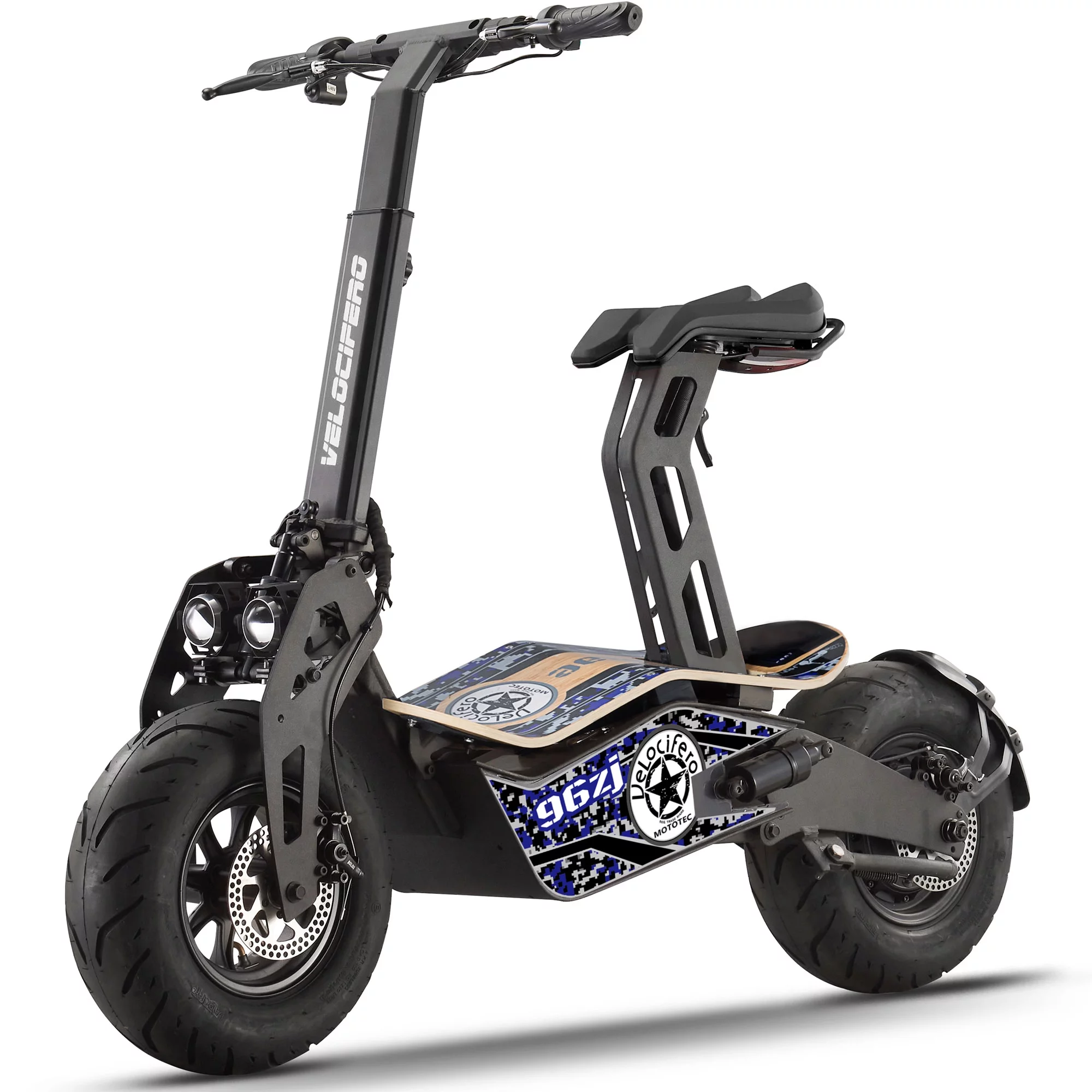 MotoTec Mad Fat Tire 1600w 48v Electric Scooter with Seat